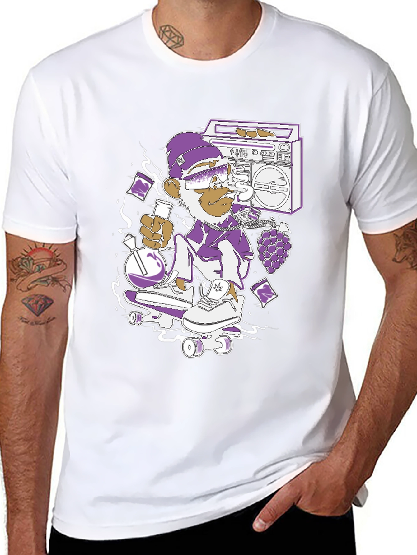 Skateboarding Monkey Graphic Tee
