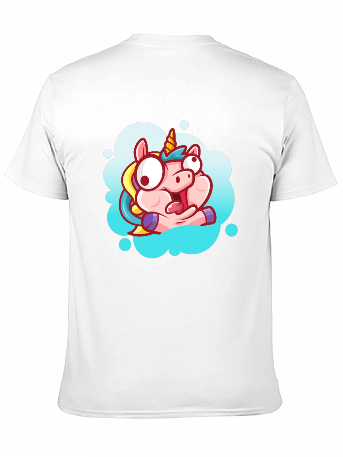 Unicorn Cartoon Graphic Black T-Shirt