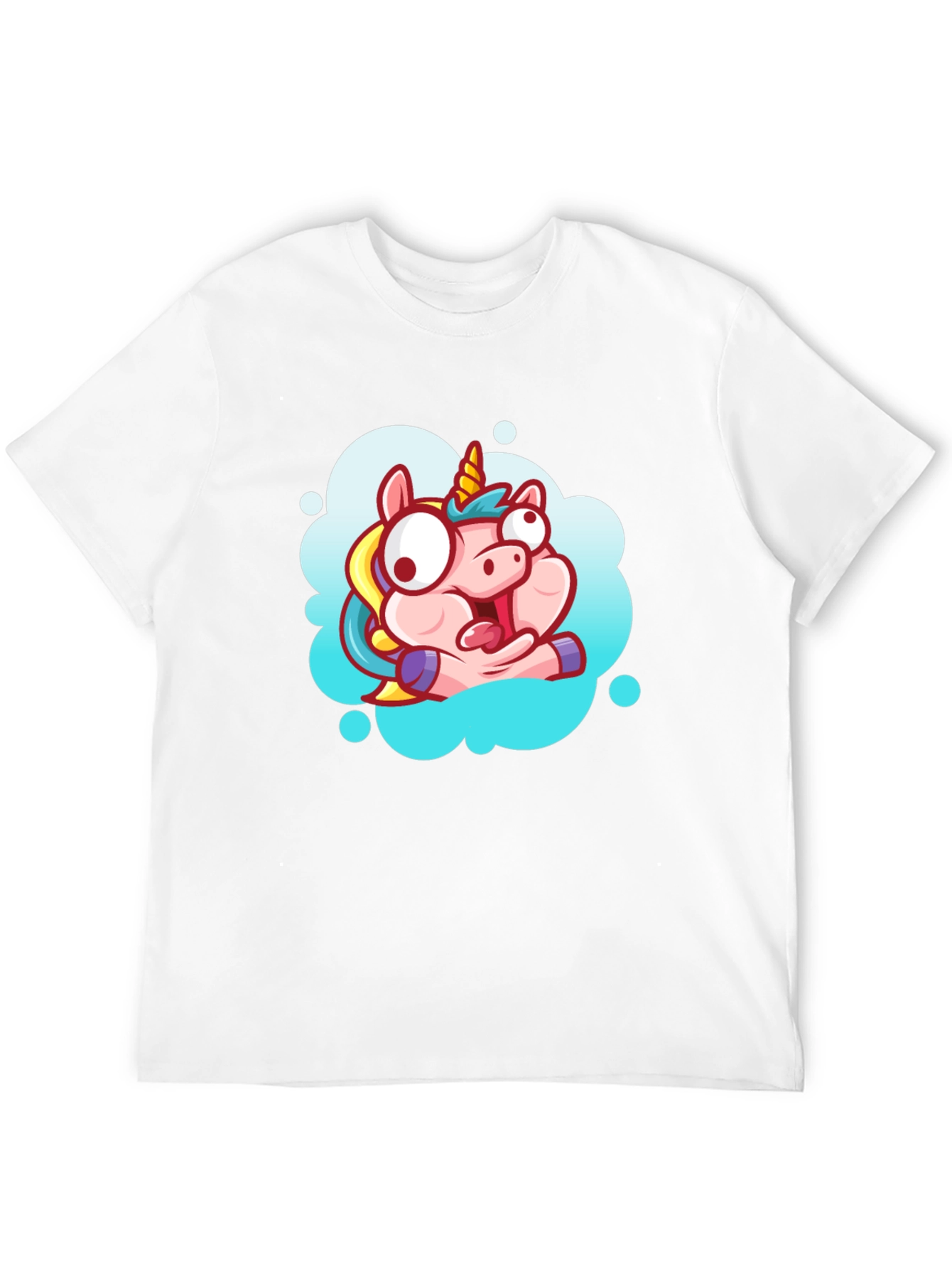 Unicorn Cartoon Graphic Black T-Shirt