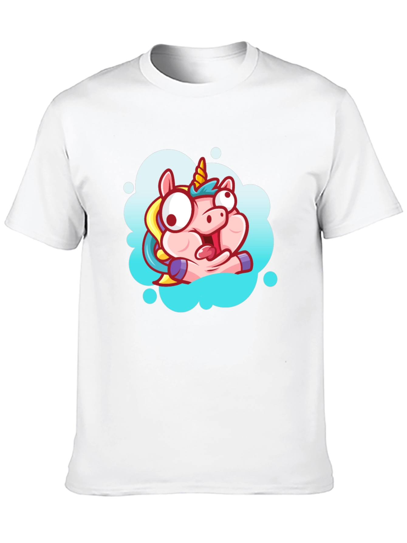 Unicorn Cartoon Graphic Black T-Shirt