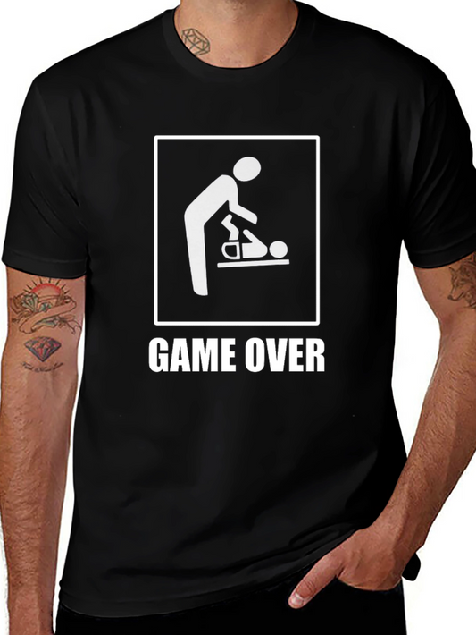 Game Over Dad Changing Baby Funny T-Shirt