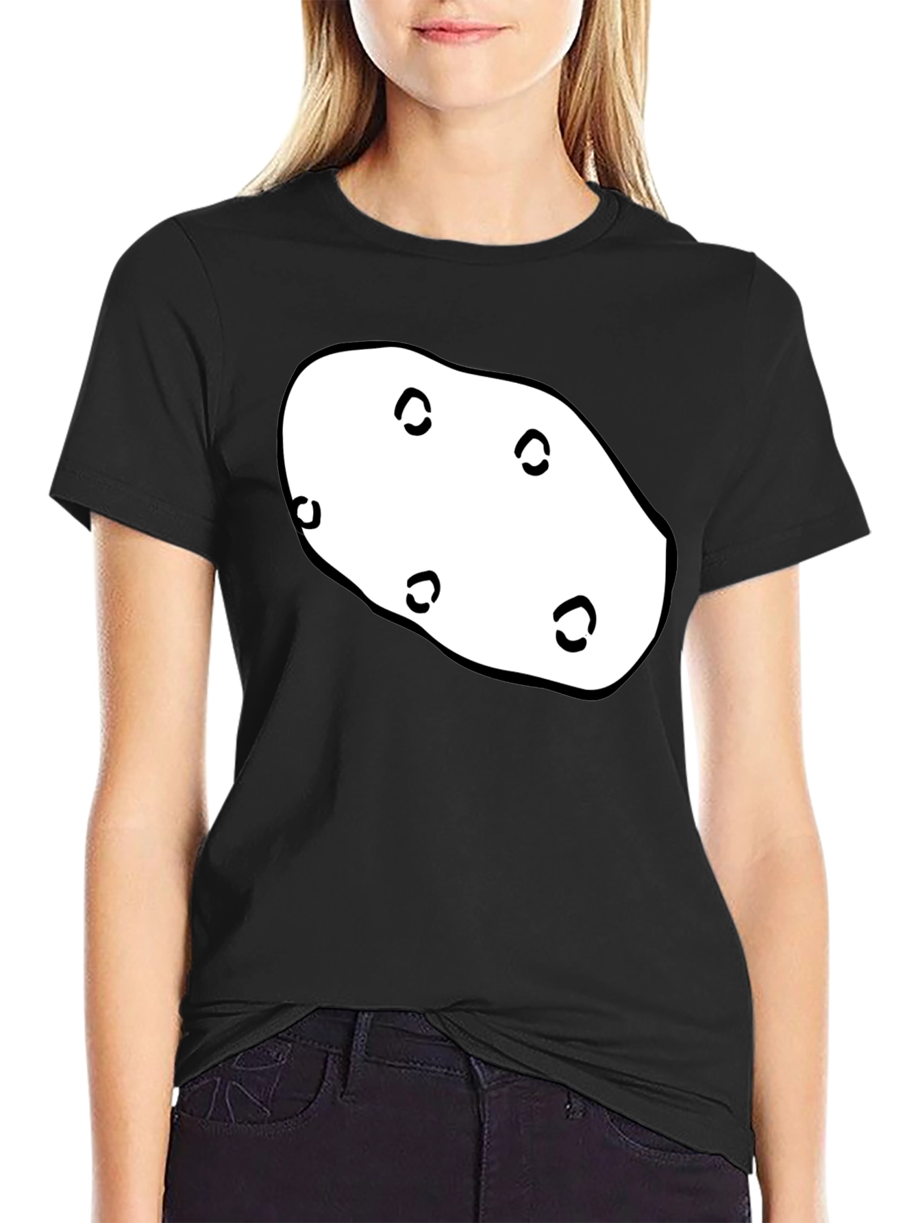 Potato Graphic T-Shirt - Black Unique Design