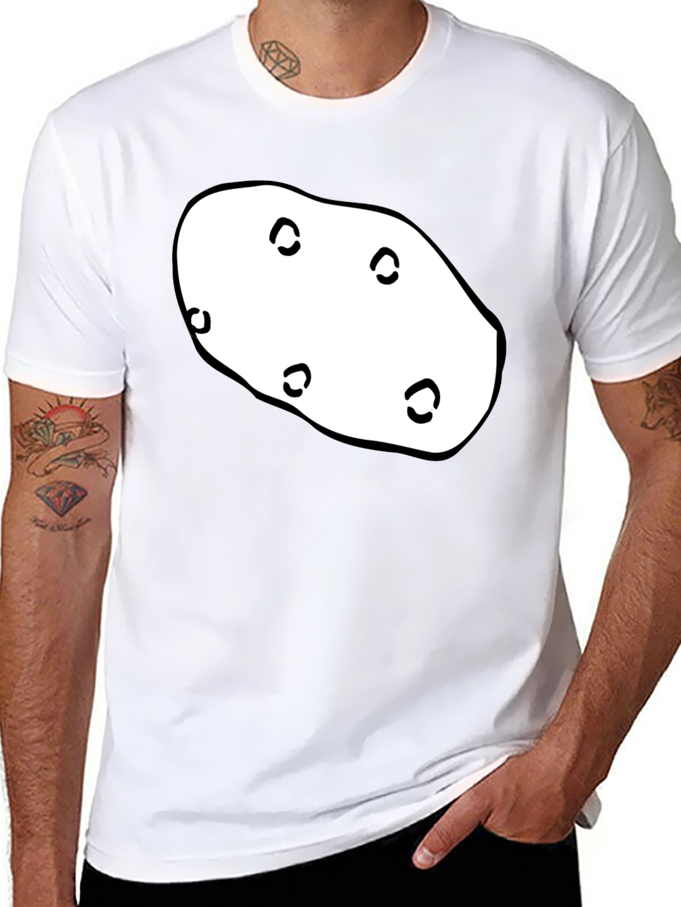 Potato Graphic T-Shirt - Black Unique Design