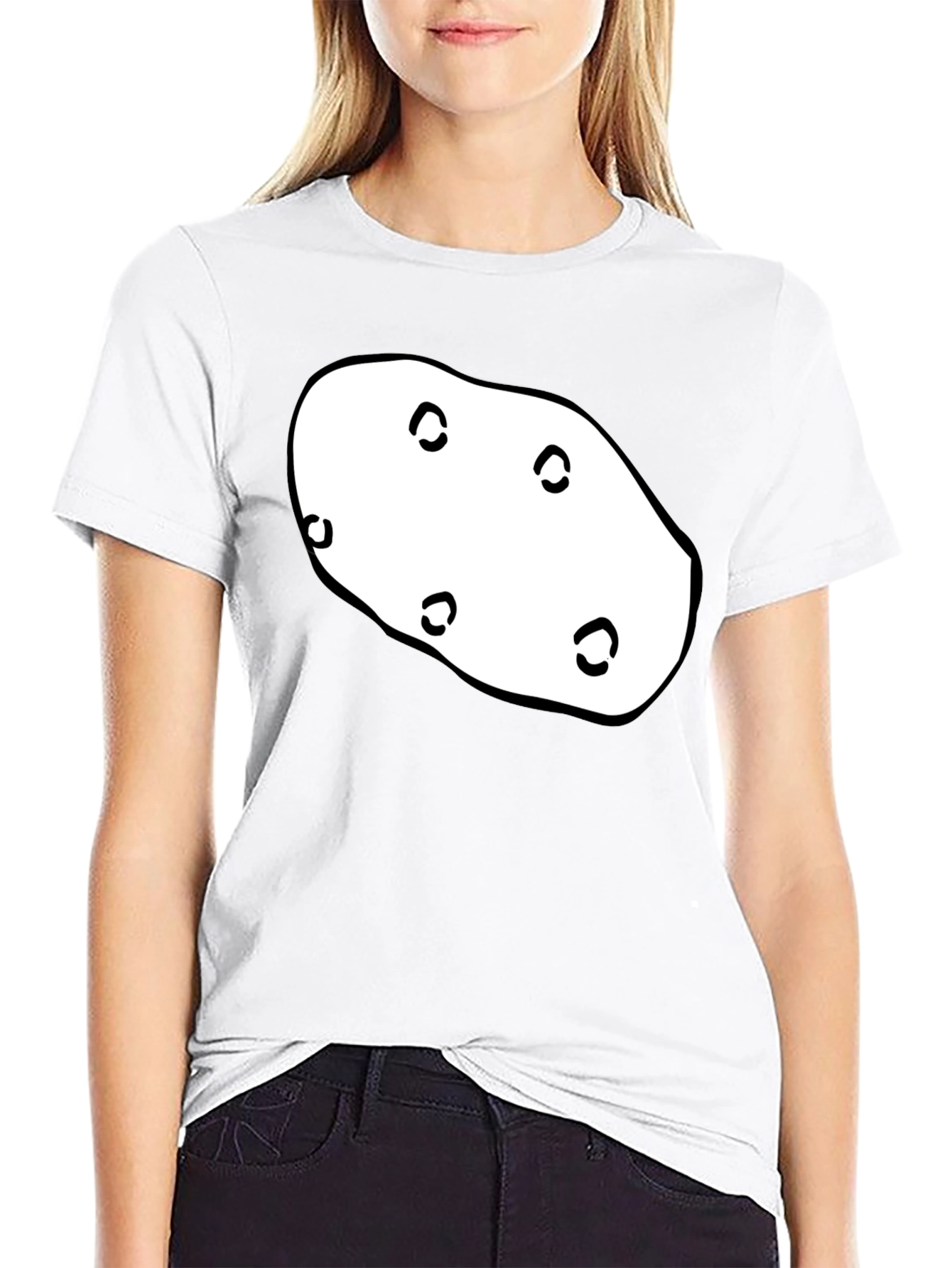 Potato Graphic T-Shirt - Black Unique Design