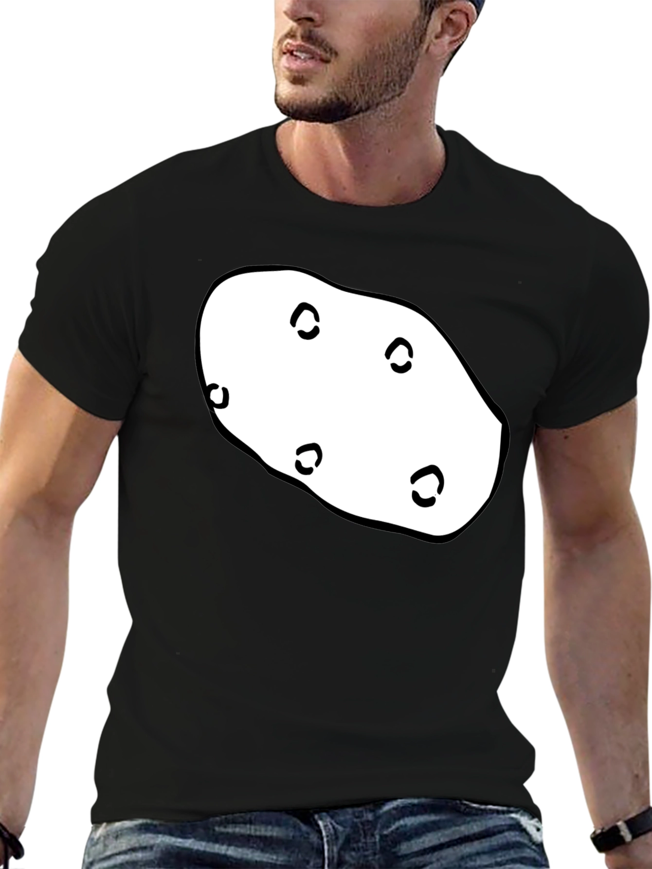 Potato Graphic T-Shirt - Black Unique Design