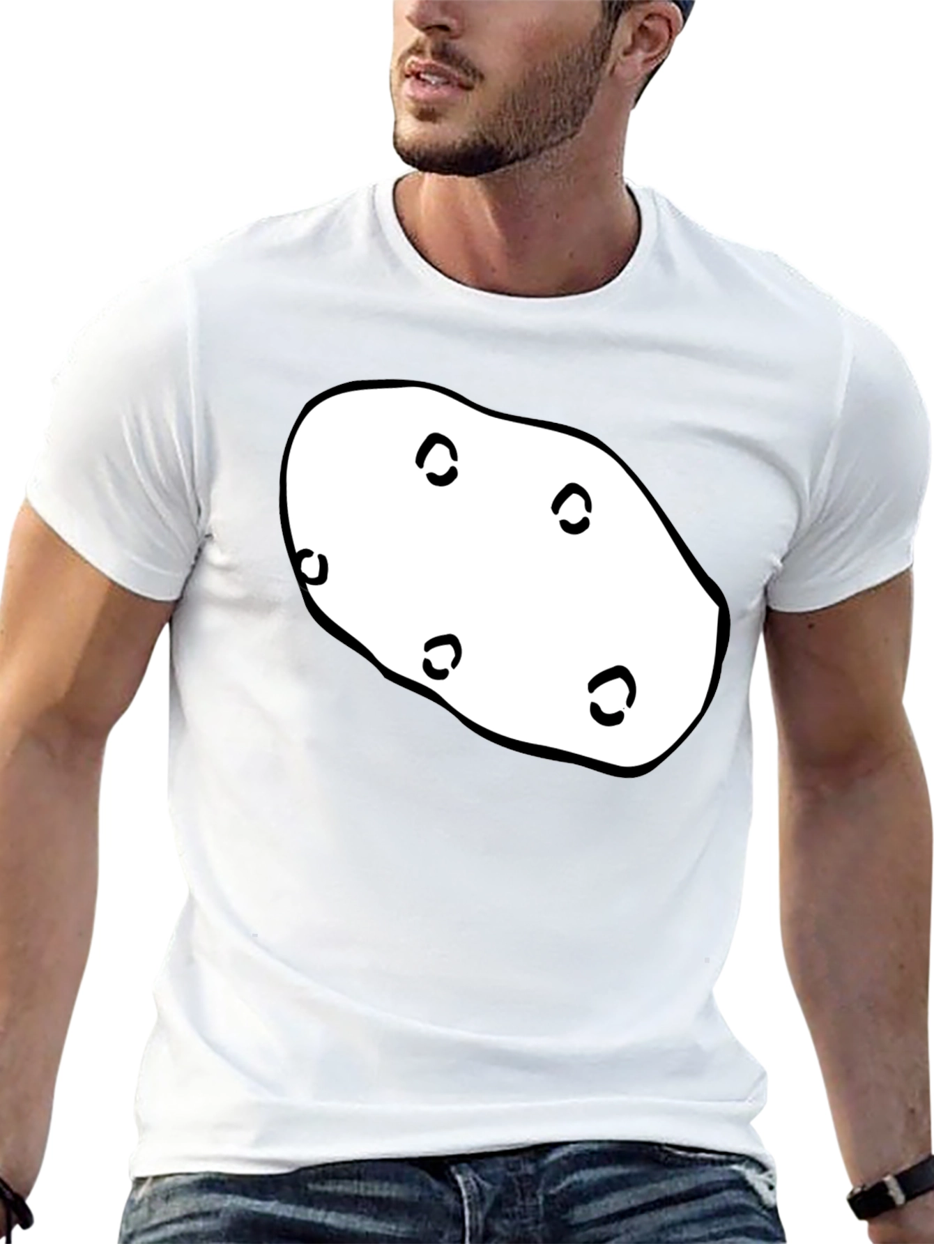 Potato Graphic T-Shirt - Black Unique Design