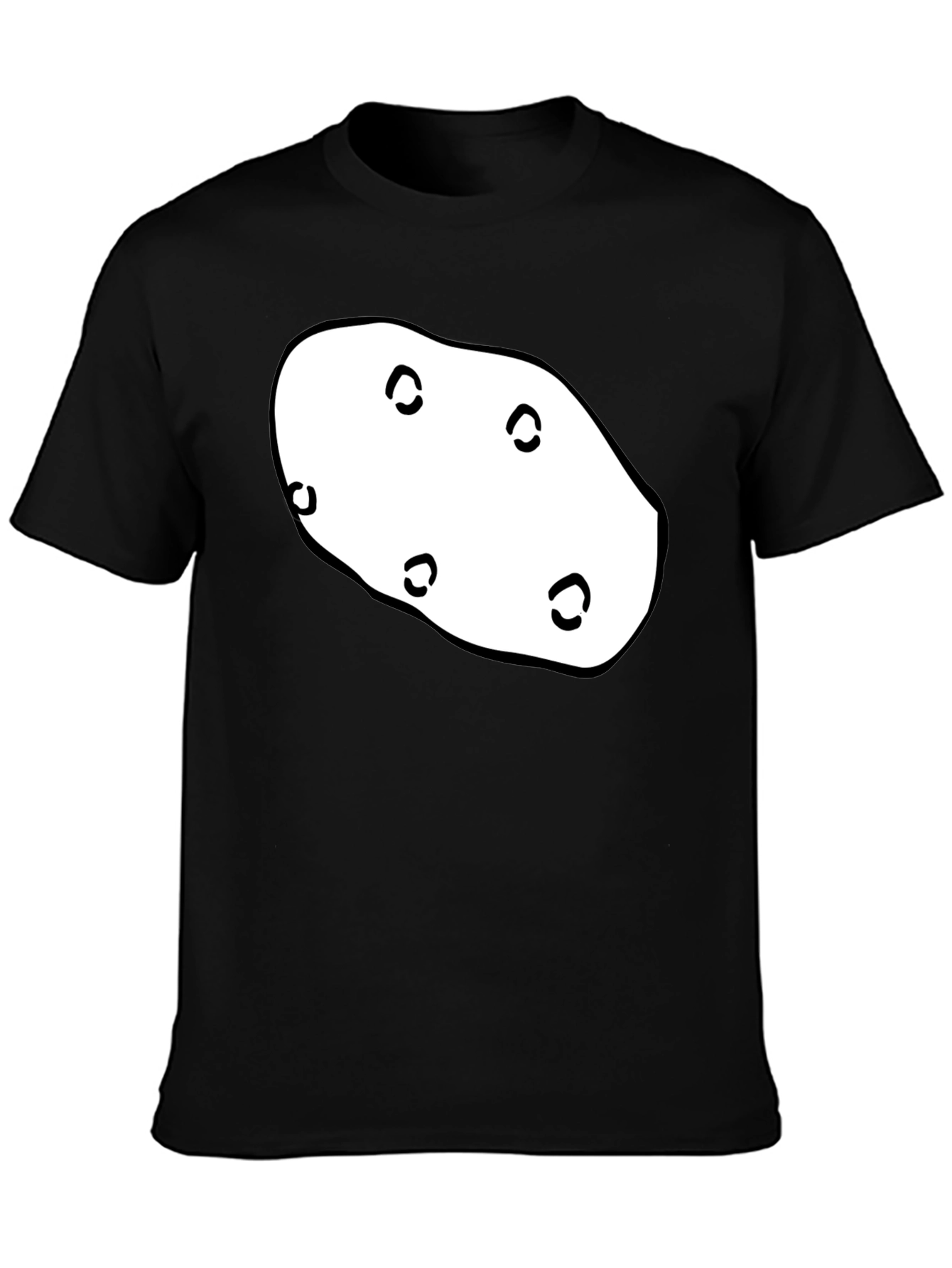 Potato Graphic T-Shirt - Black Unique Design
