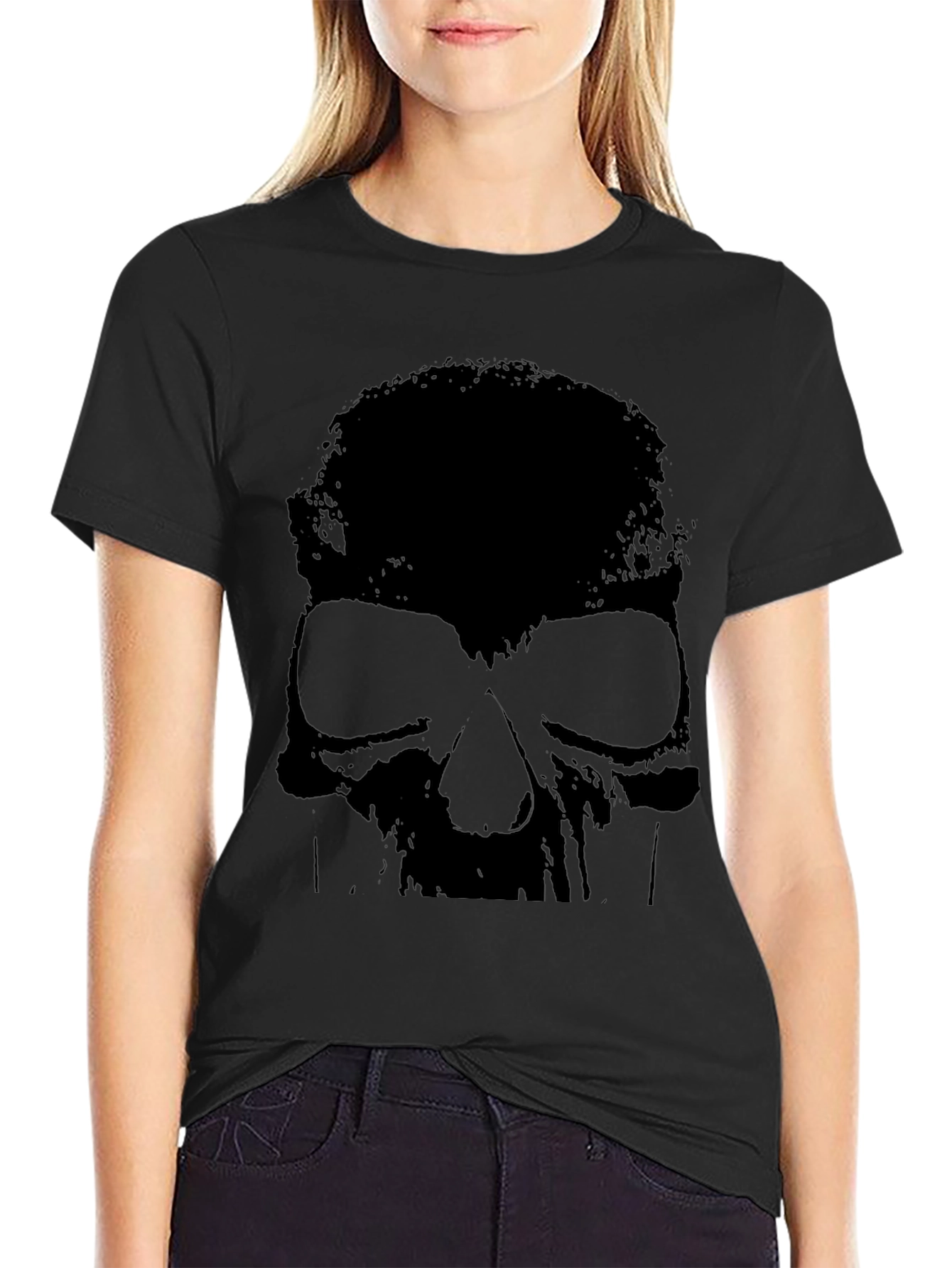 Skull Graphic Black T-Shirt - Edgy Style
