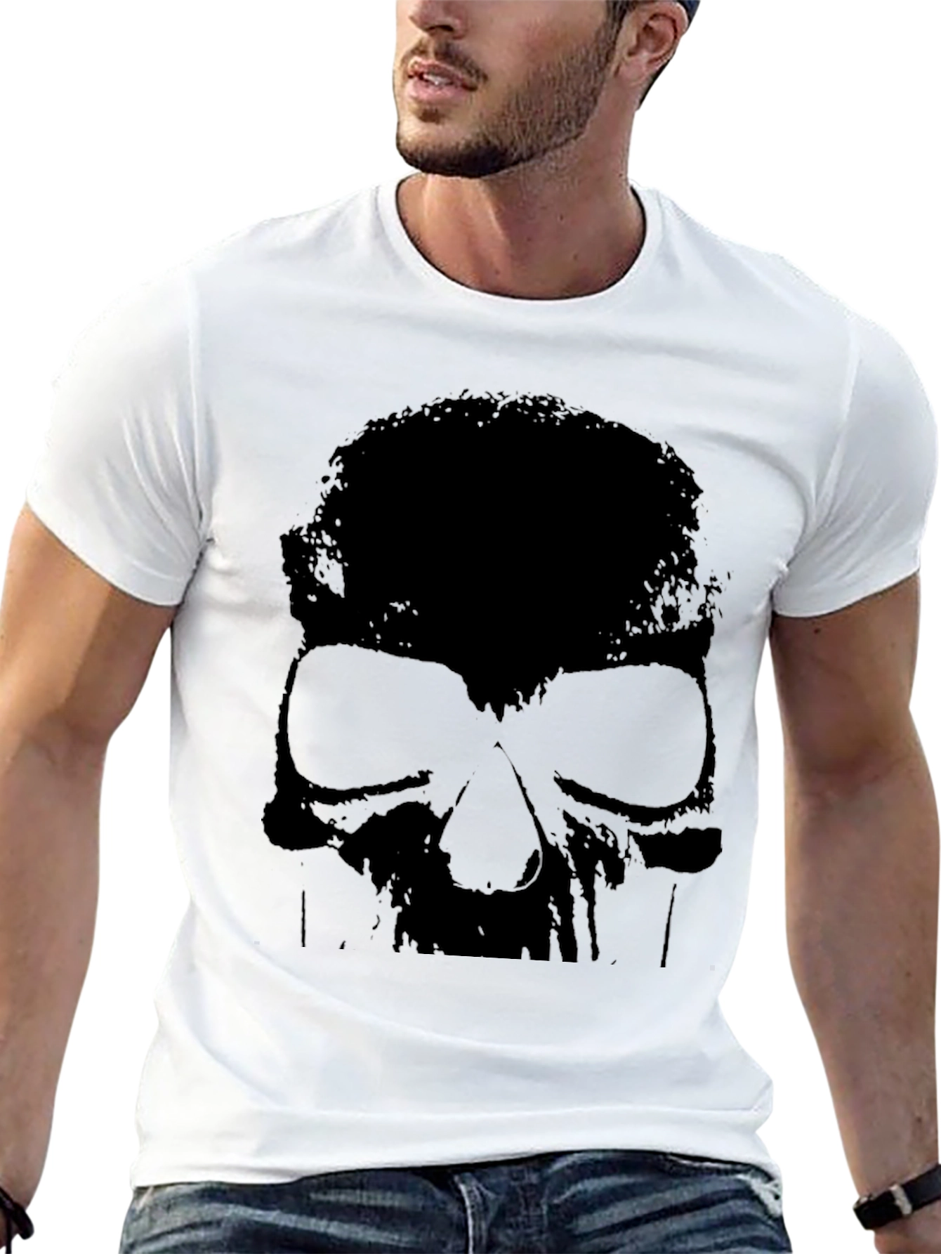 Skull Graphic Black T-Shirt - Edgy Style