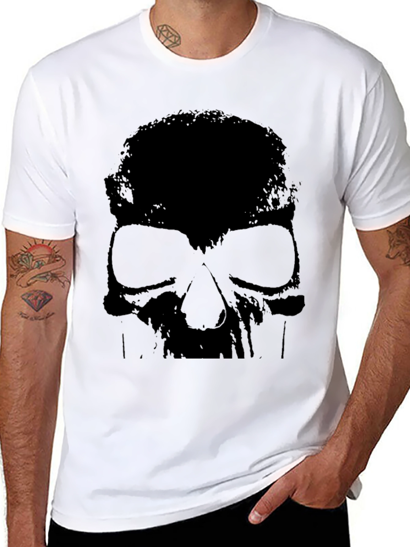Skull Graphic Black T-Shirt - Edgy Style