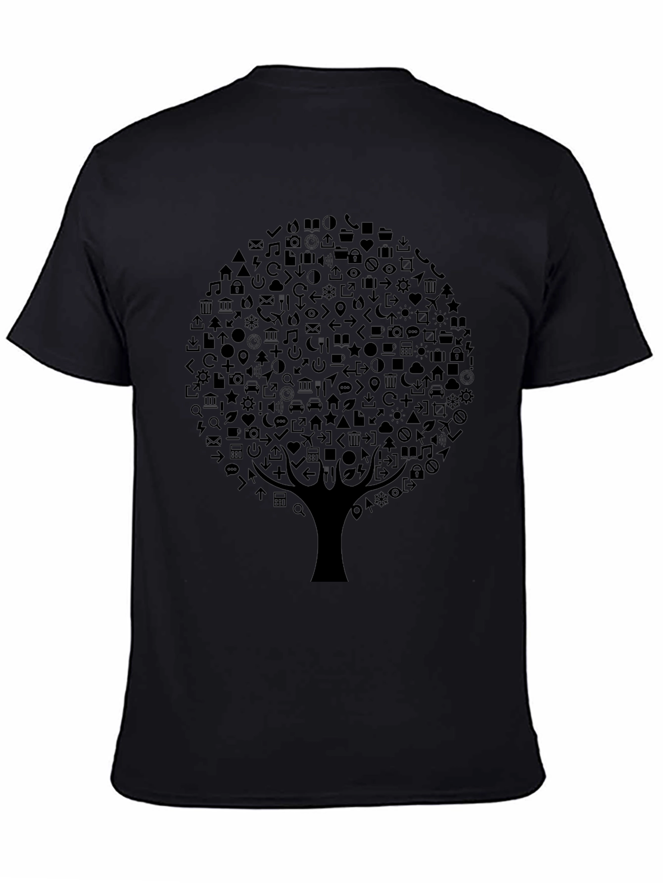 Tech Tree Black Graphic Tee - Modern Design