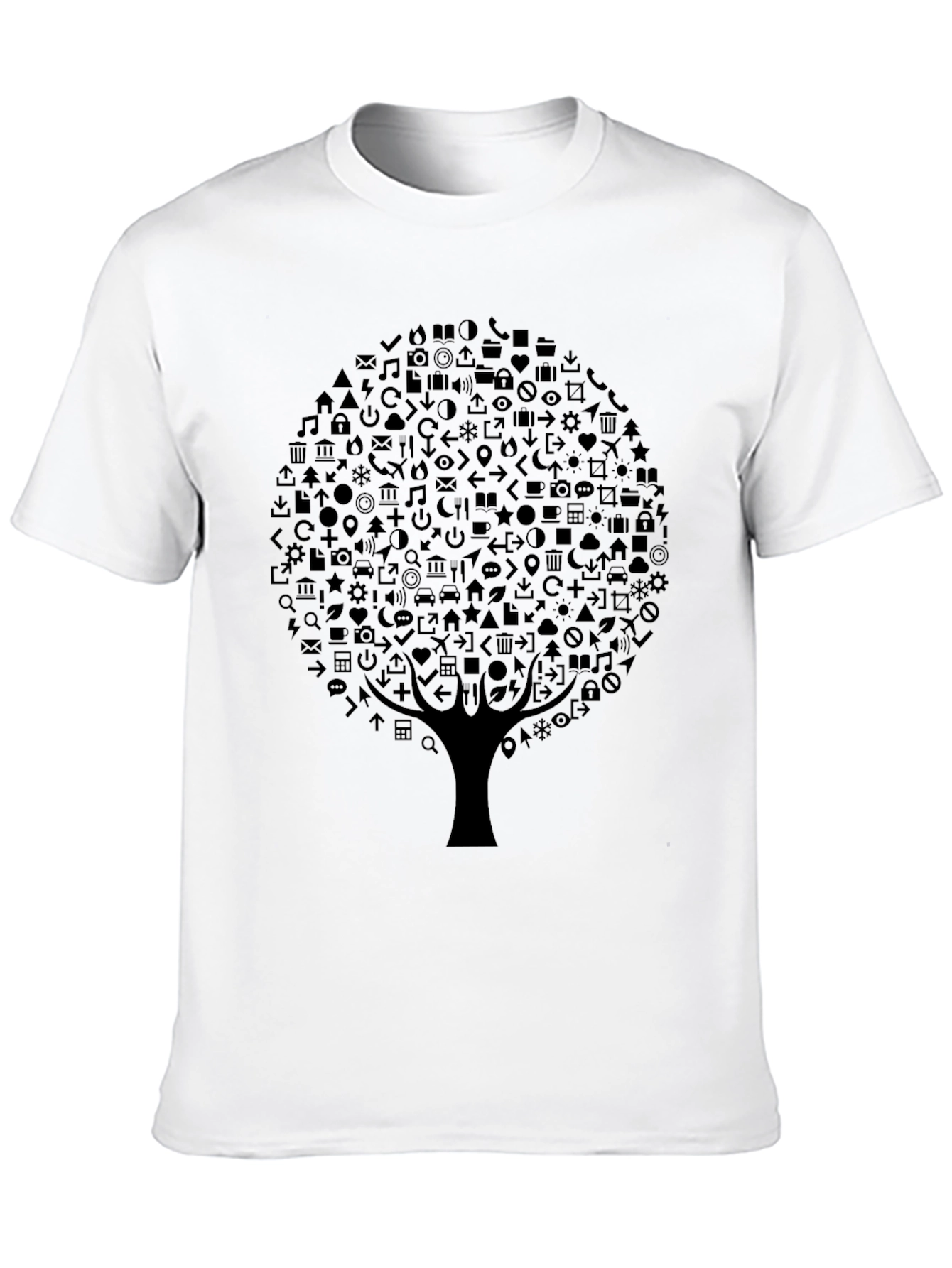 Tech Tree Black Graphic Tee - Modern Design