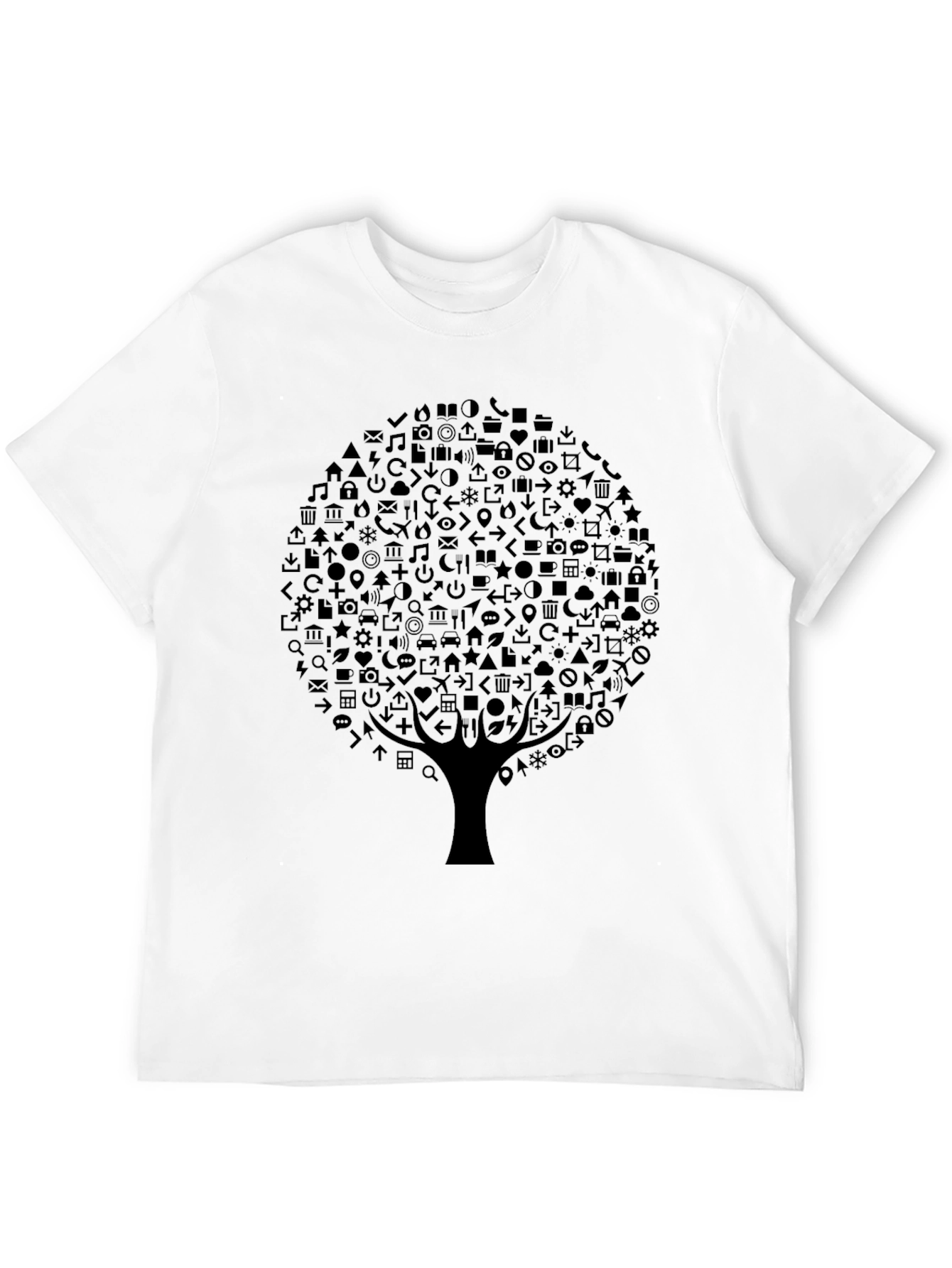 Tech Tree Black Graphic Tee - Modern Design