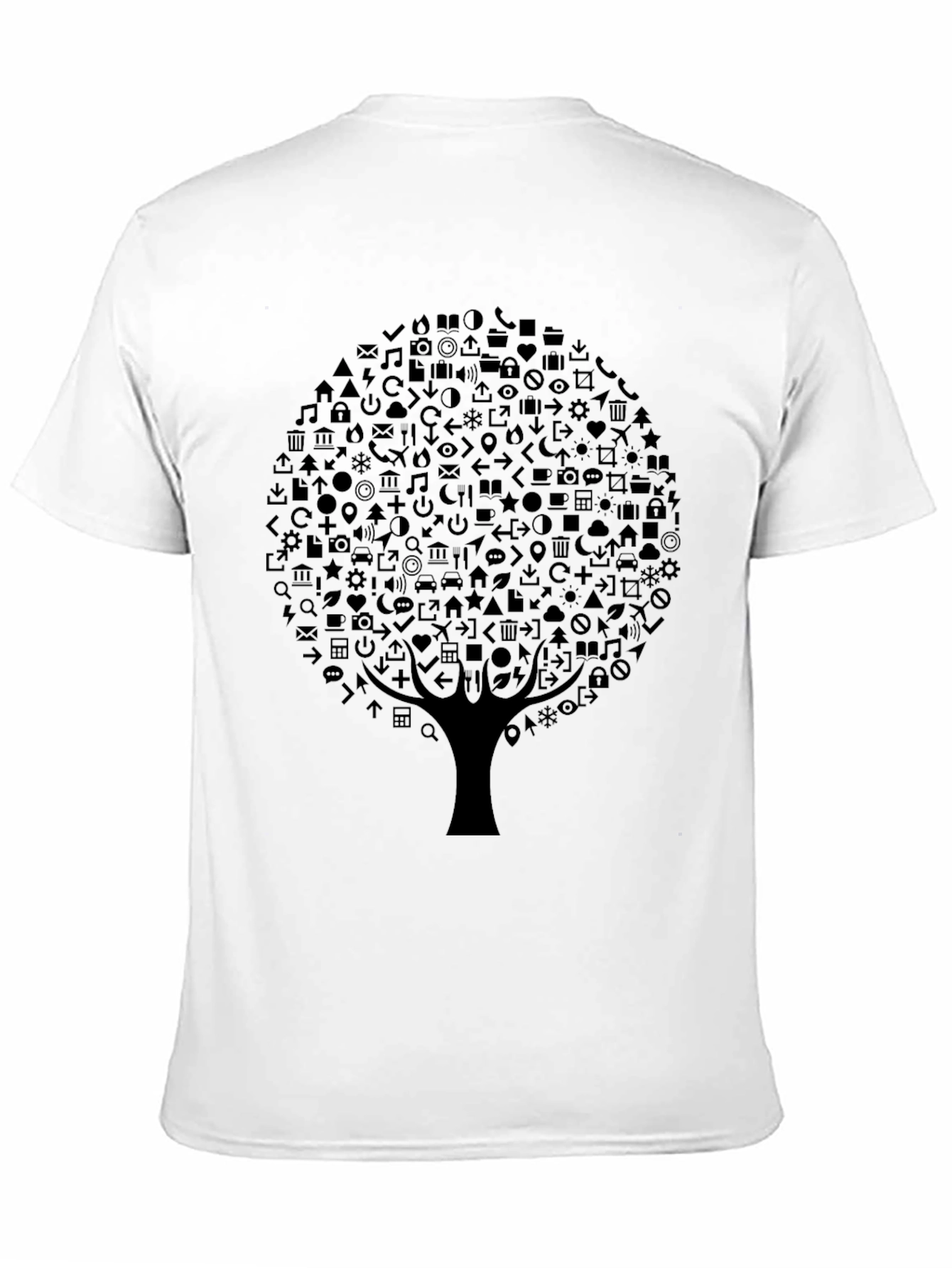 Tech Tree Black Graphic Tee - Modern Design
