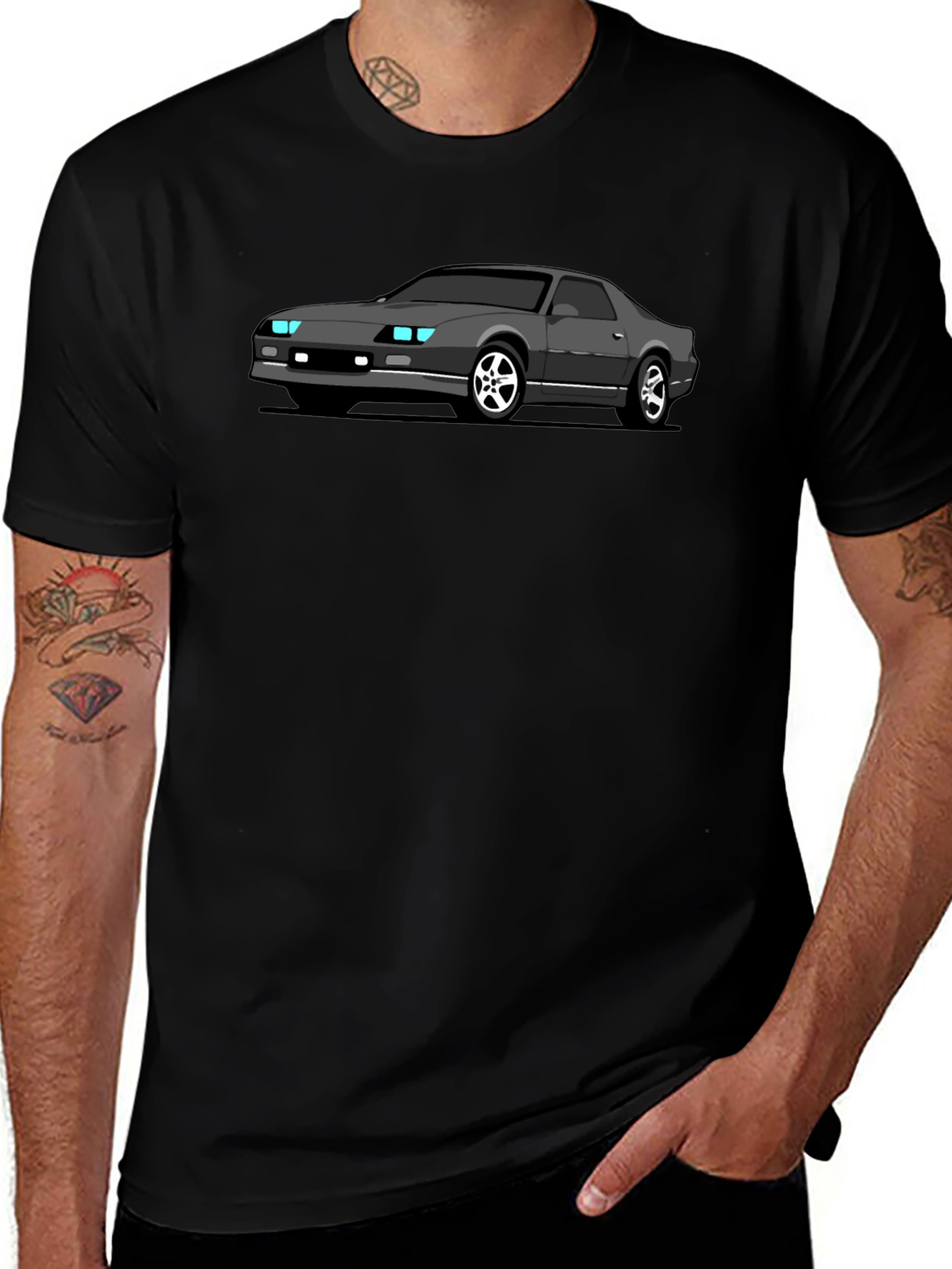 Retro Car Graphic Tee - Black