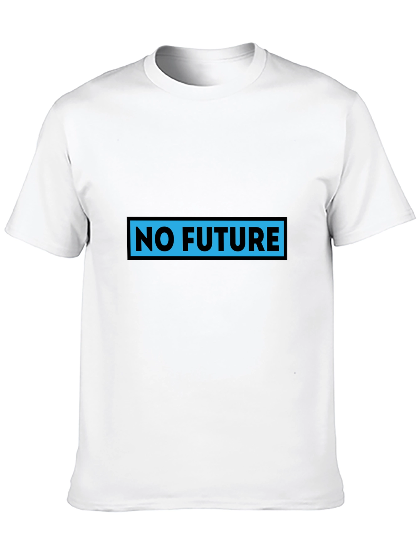 Edgy No Future Graphic Print Black T-Shirt