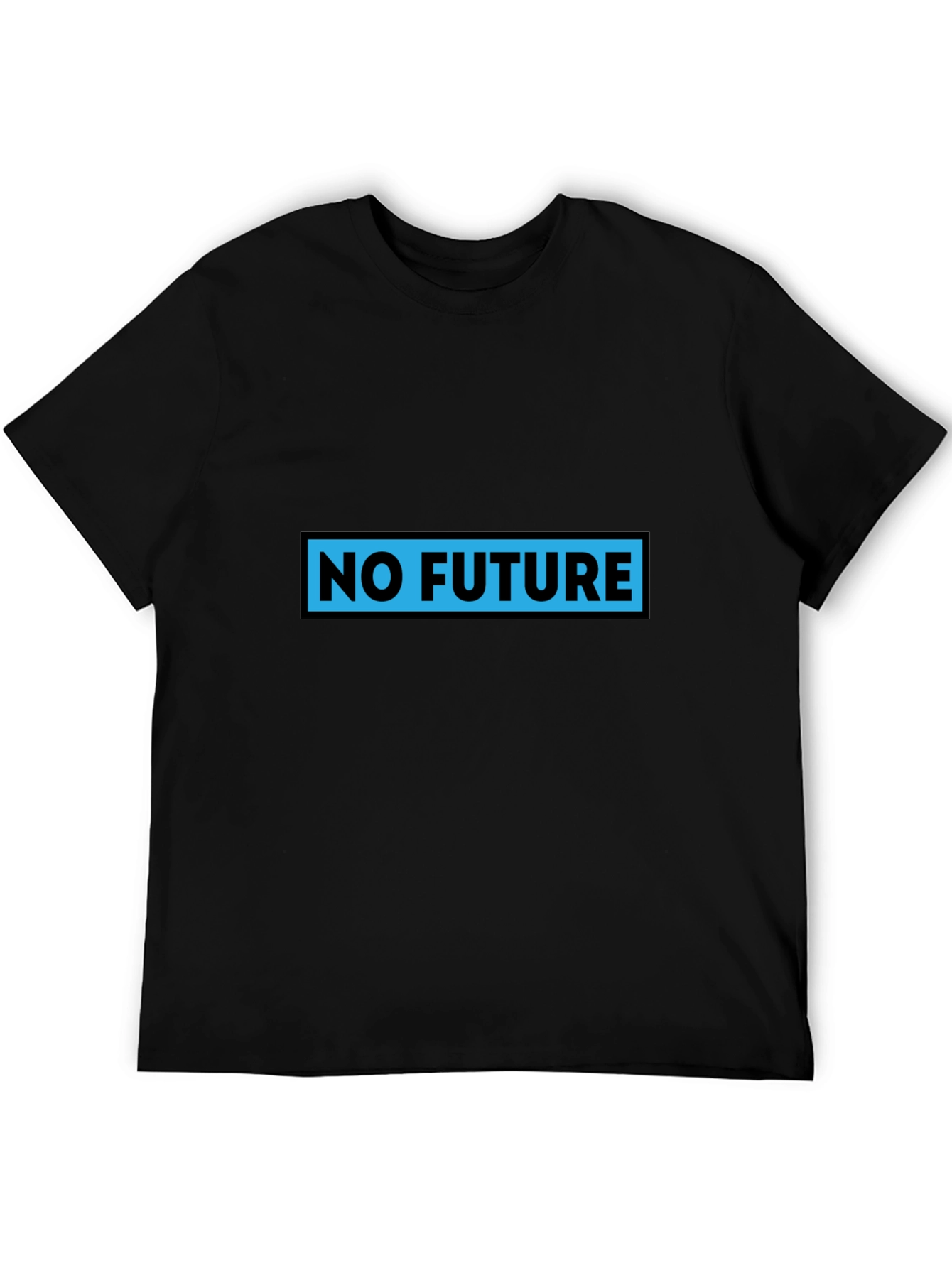 Edgy No Future Graphic Print Black T-Shirt