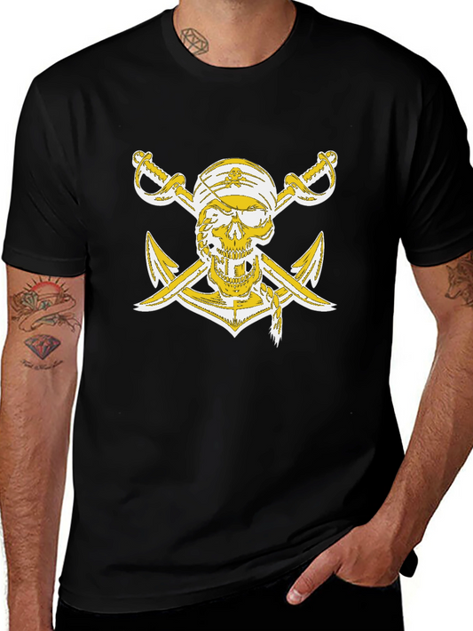 Pirate Skull Anchor Graphic T-Shirt