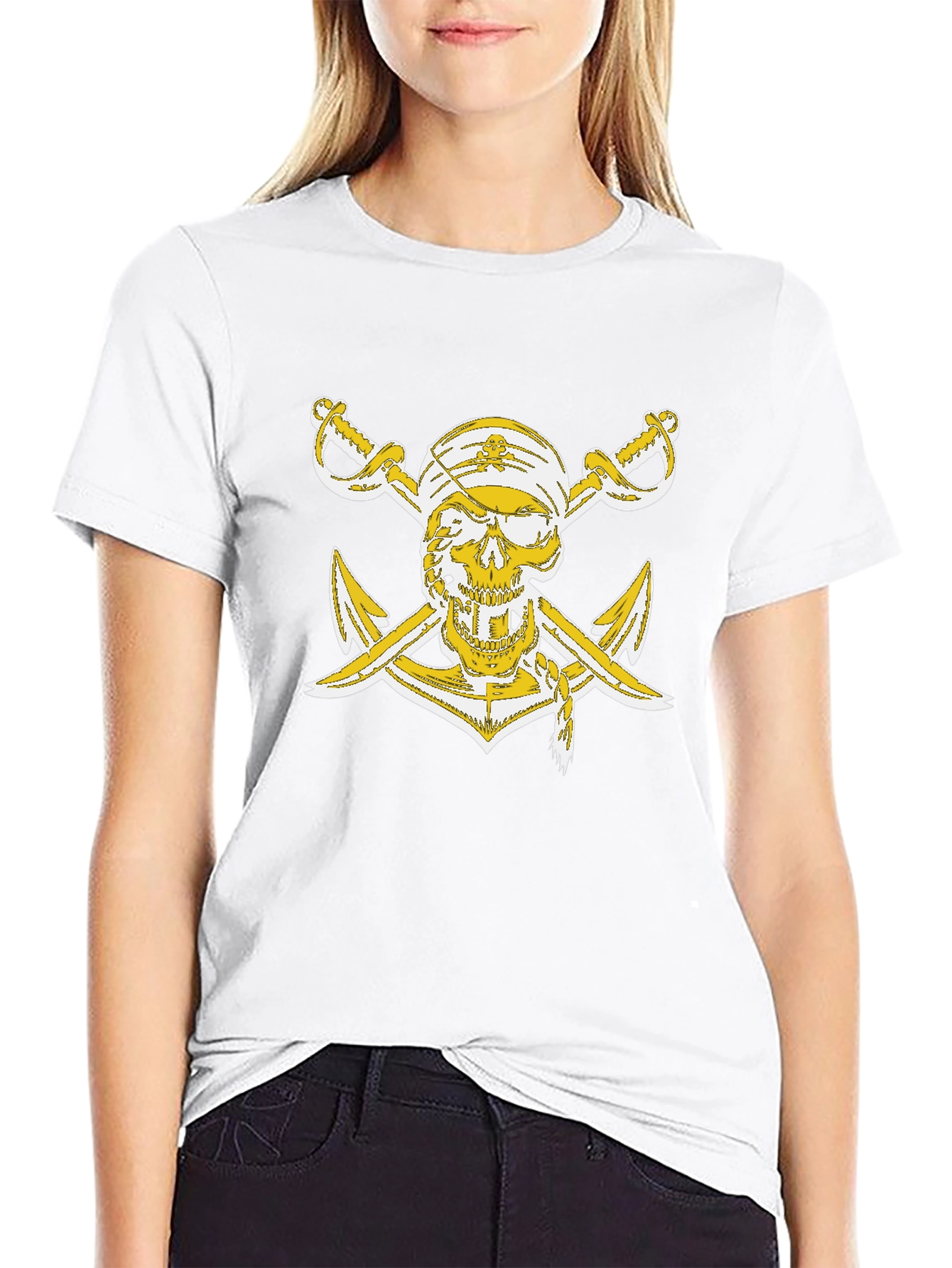 Pirate Skull Anchor Graphic T-Shirt