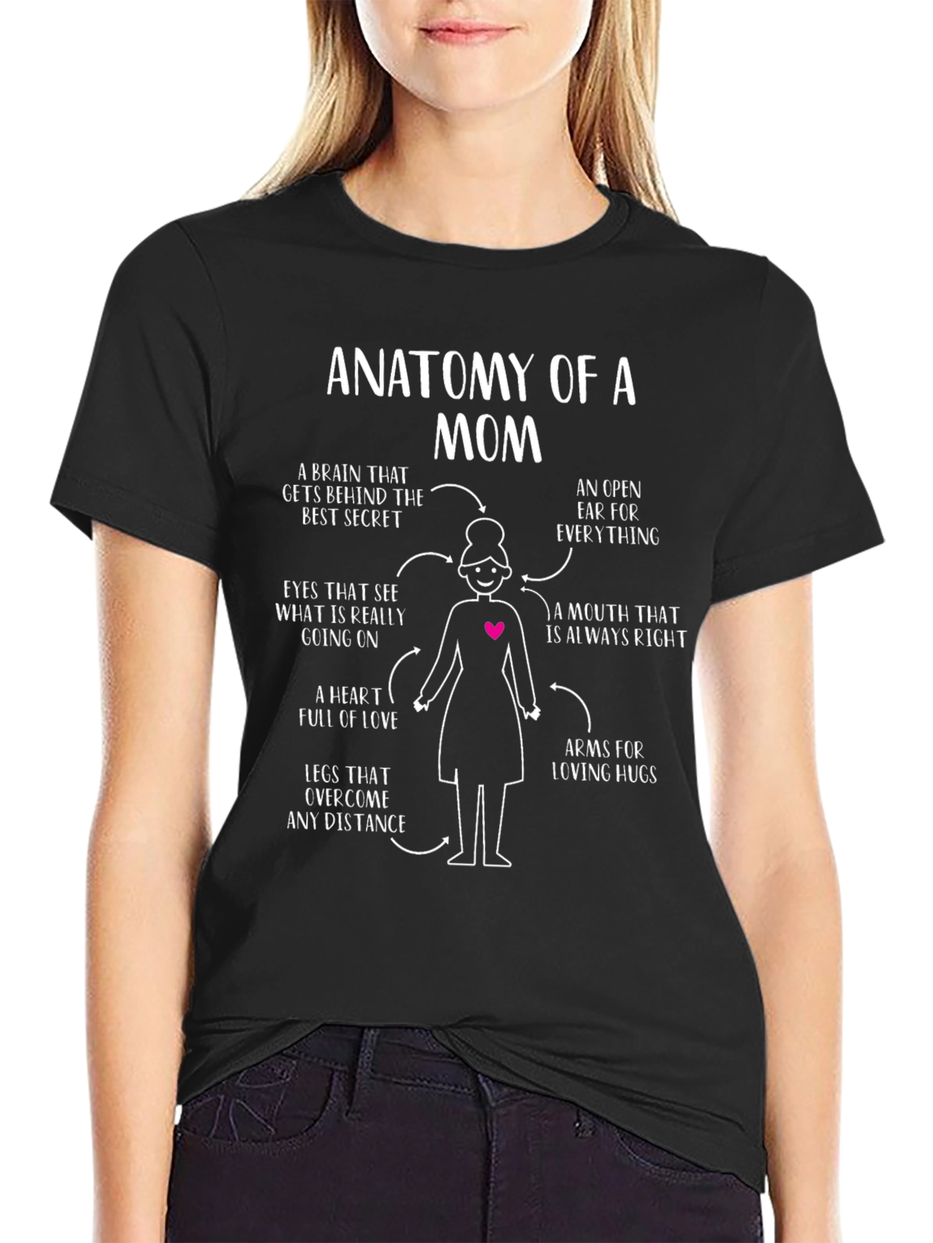 Anatomy of a Mom Black Graphic T-Shirt