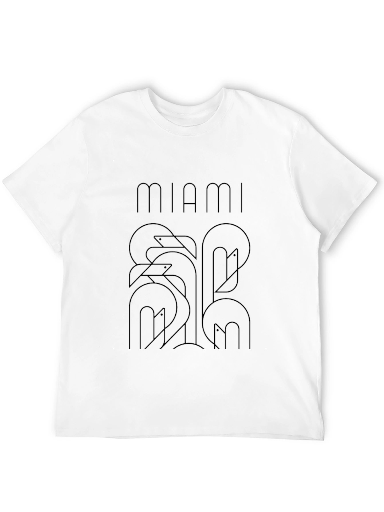 Miami Flamingo Graphic Black T-Shirt