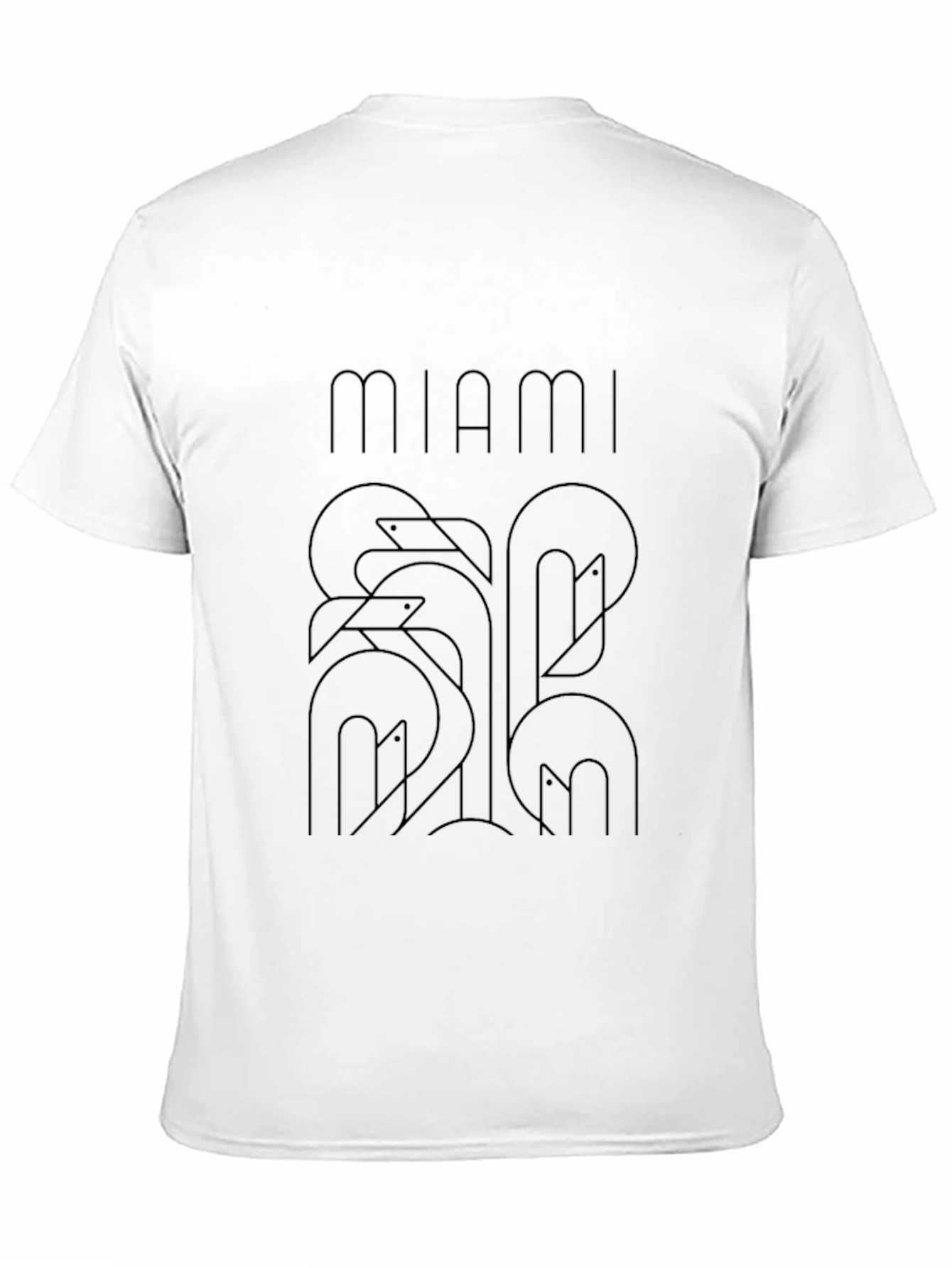 Miami Flamingo Graphic Black T-Shirt
