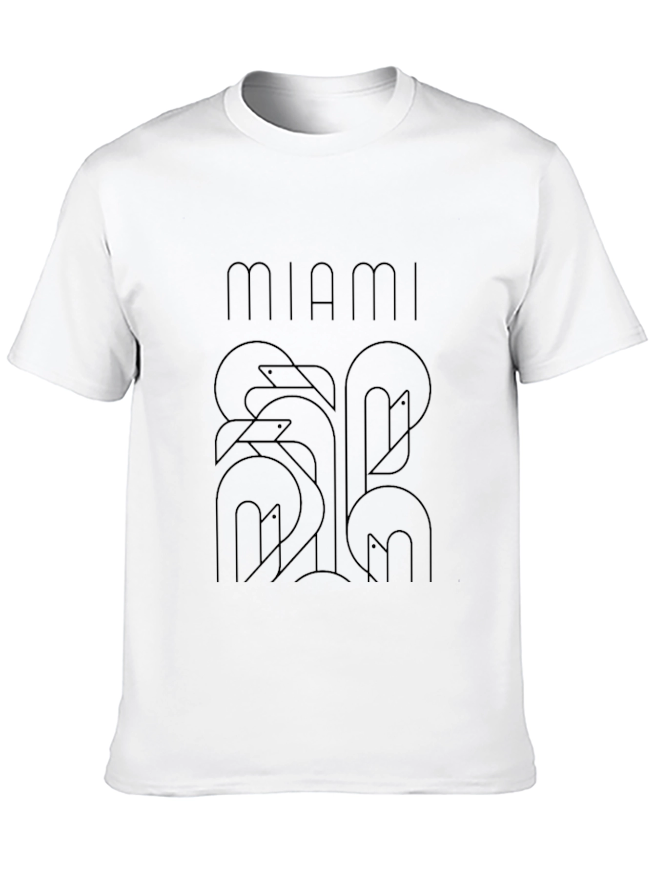 Miami Flamingo Graphic Black T-Shirt