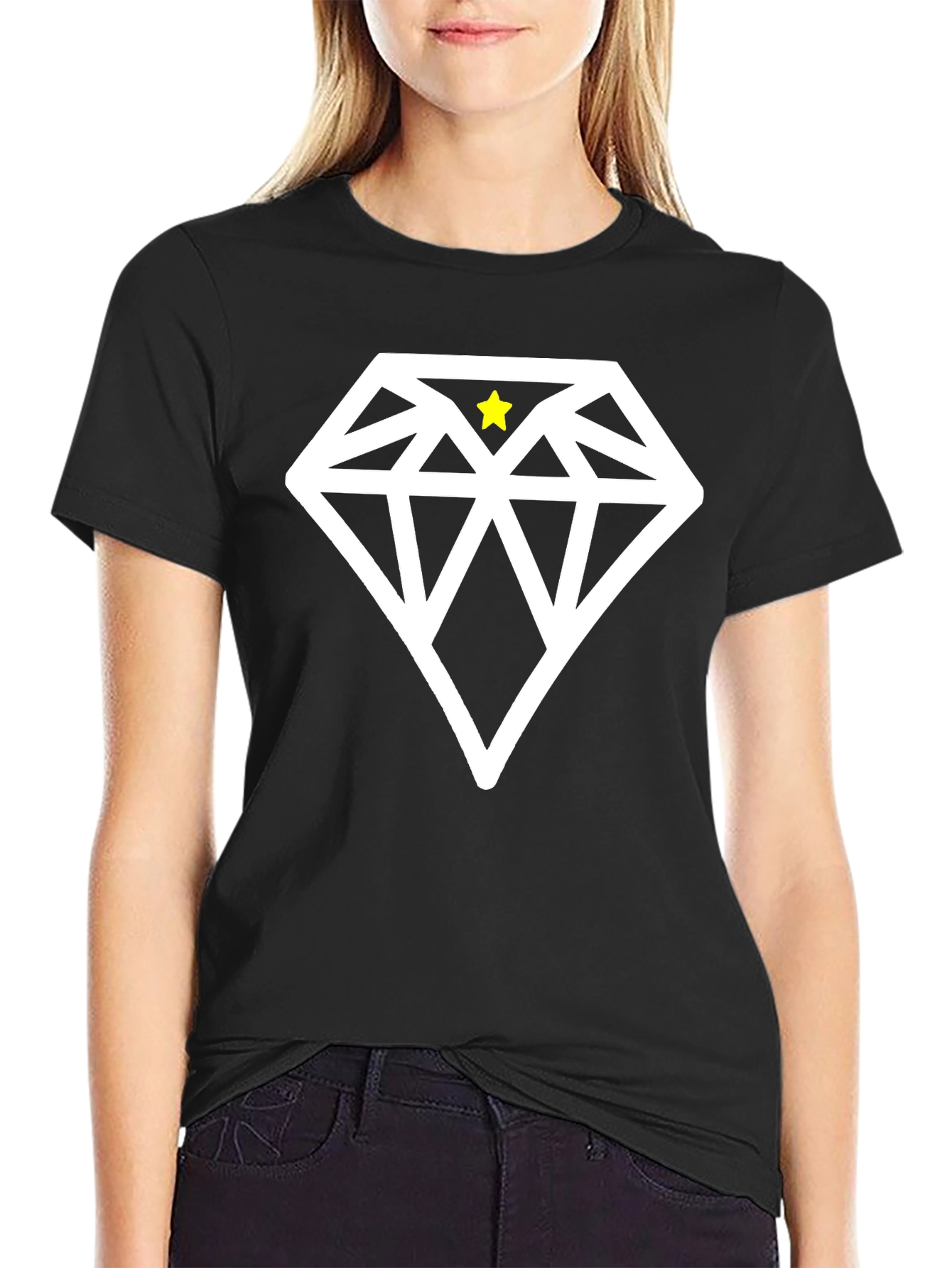 Diamond Star Graphic Black T-Shirt