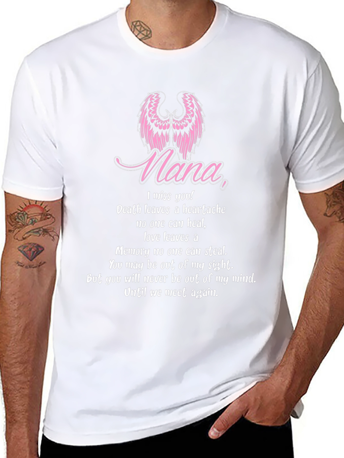 Nana Memorial T-Shirt - Angel Wings Keepsake