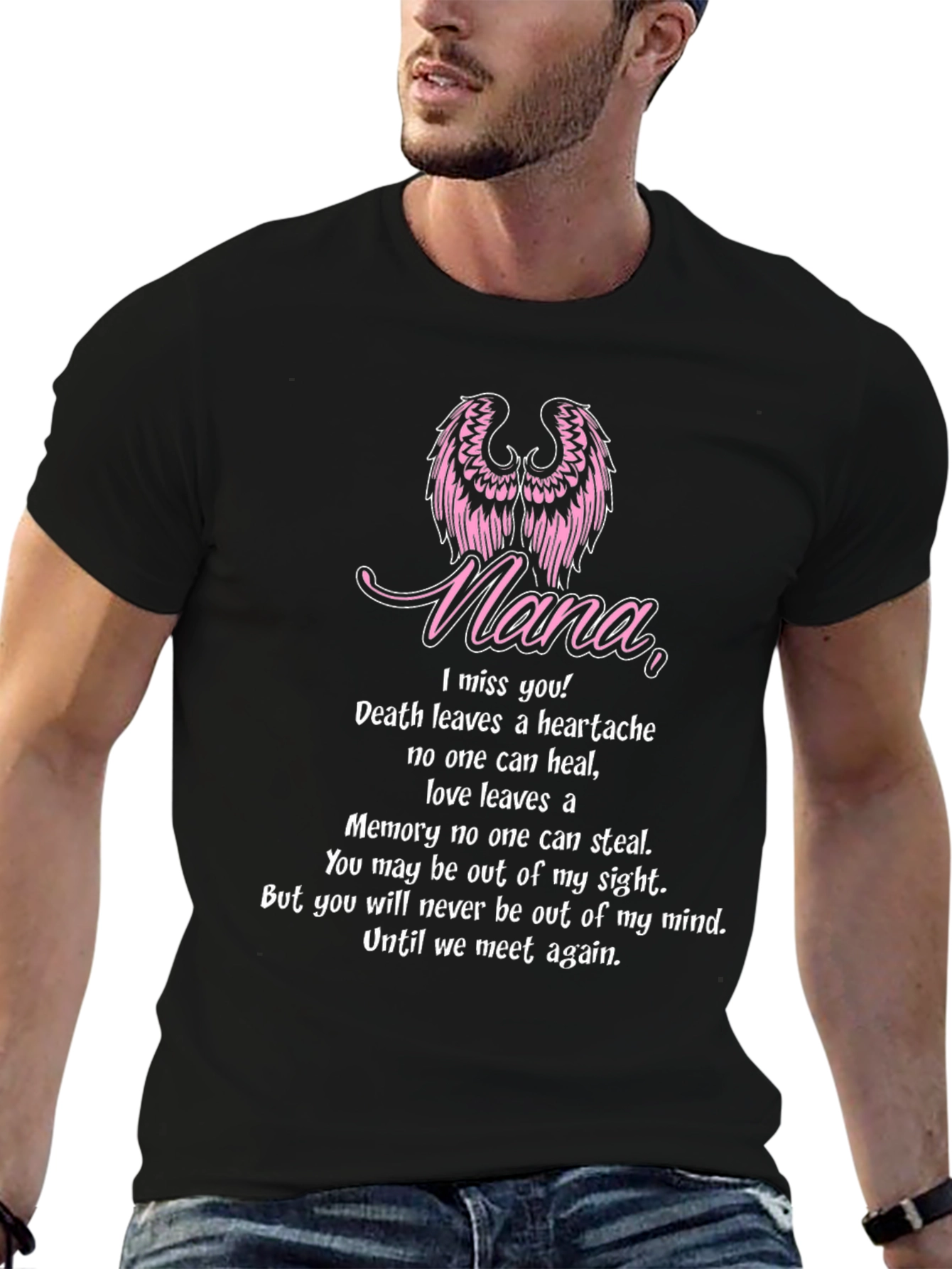 Nana Memorial T-Shirt - Angel Wings Keepsake