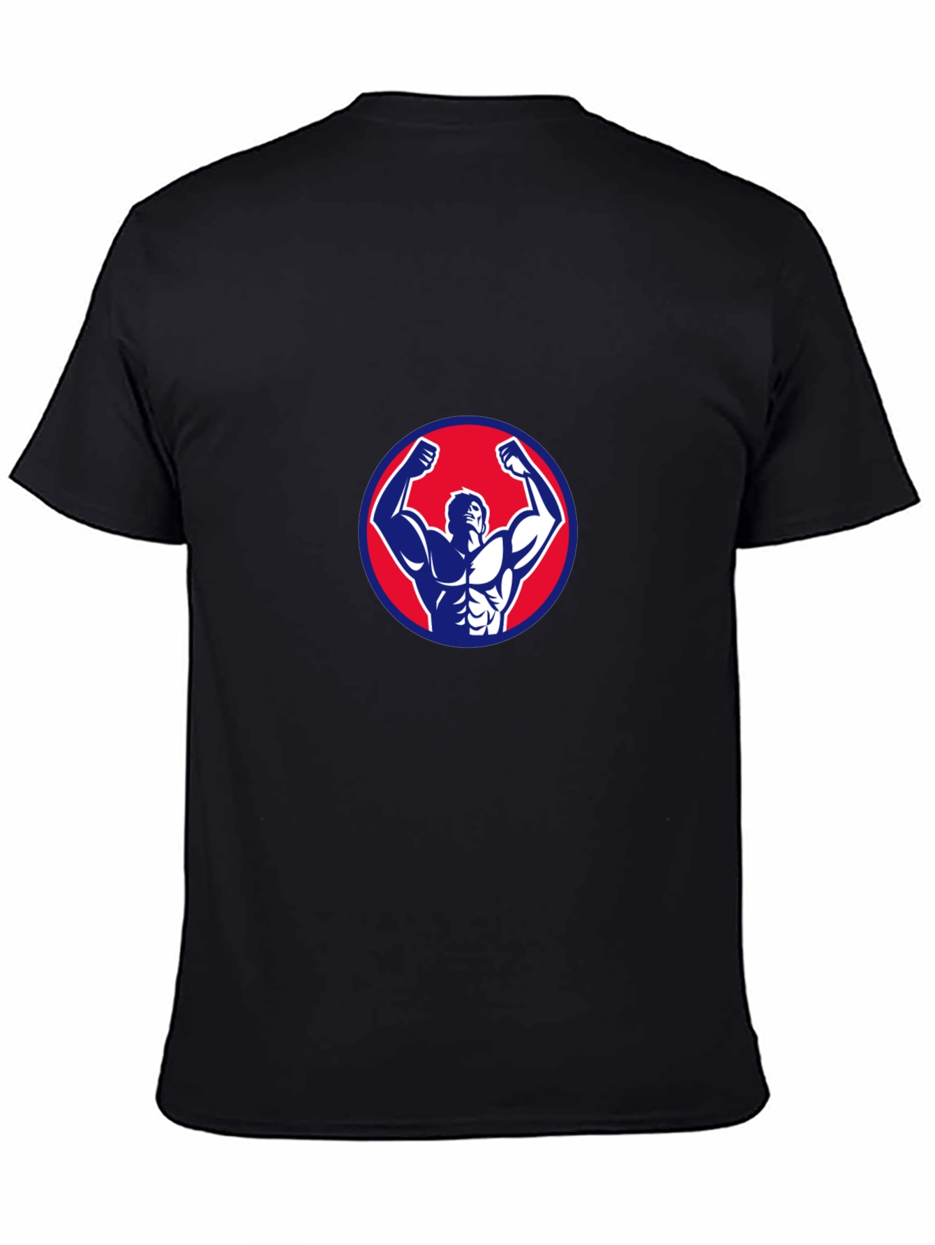 Mens Black T-Shirt with Bodybuilder Graphic
