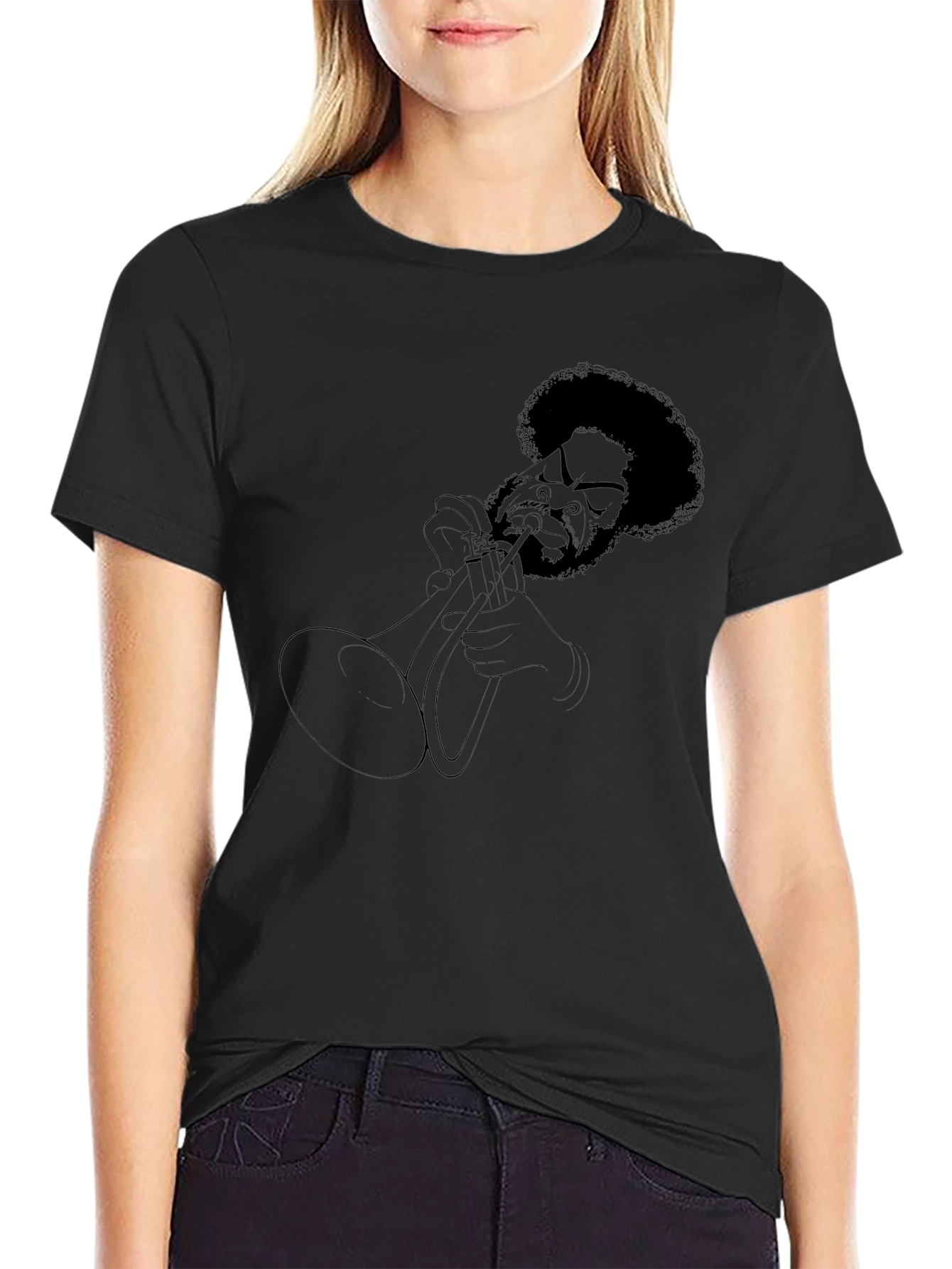 Black Jazz Musician T-Shirt