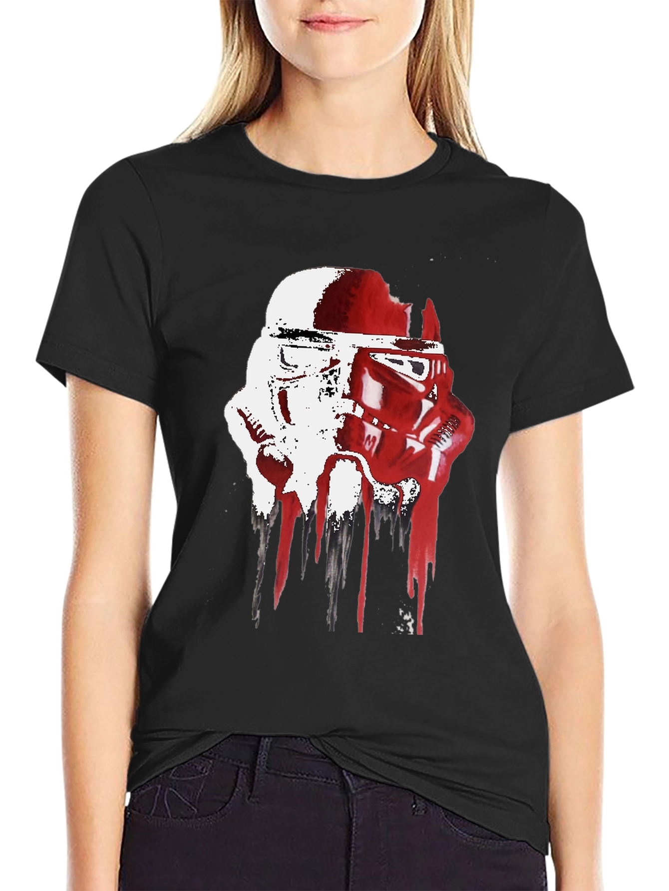 Stormtrooper Helmet Drip Graphic T-Shirt