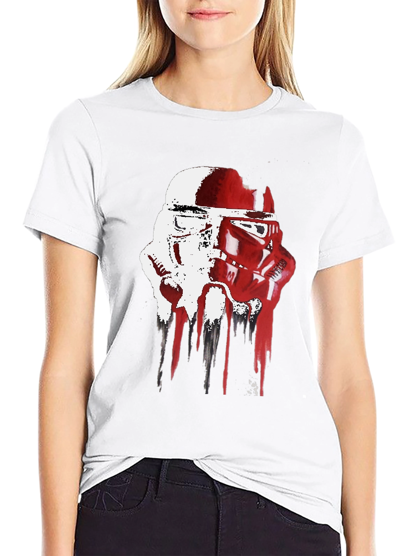Stormtrooper Helmet Drip Graphic T-Shirt