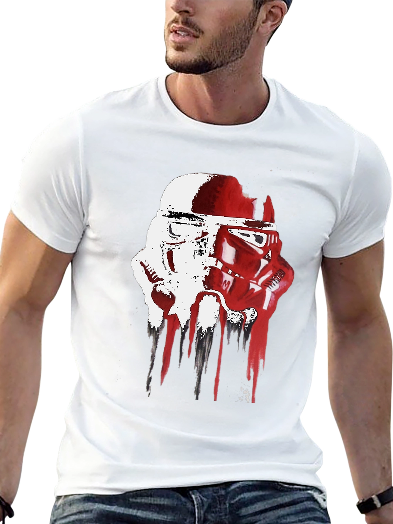 Stormtrooper Helmet Drip Graphic T-Shirt