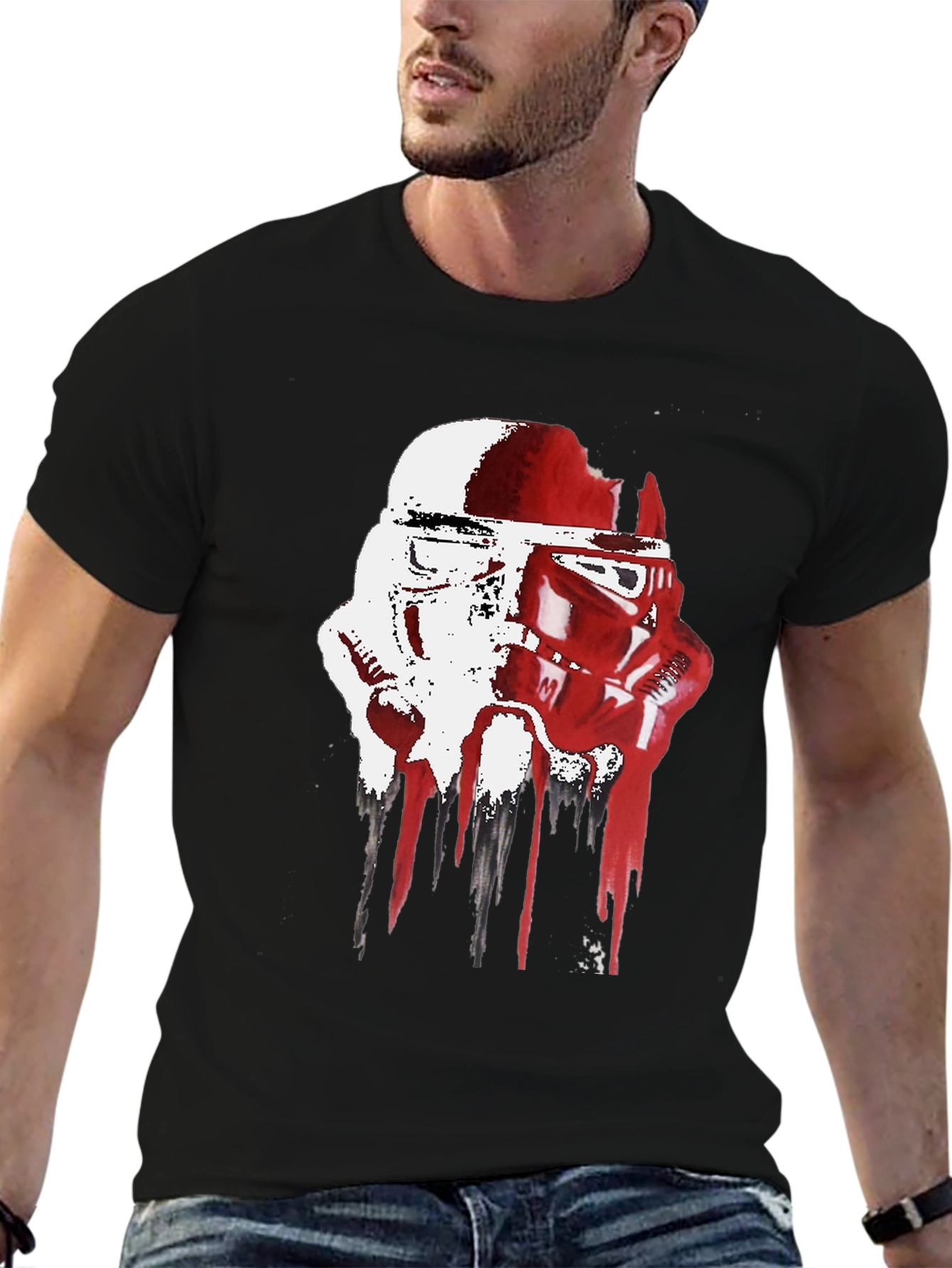 Stormtrooper Helmet Drip Graphic T-Shirt
