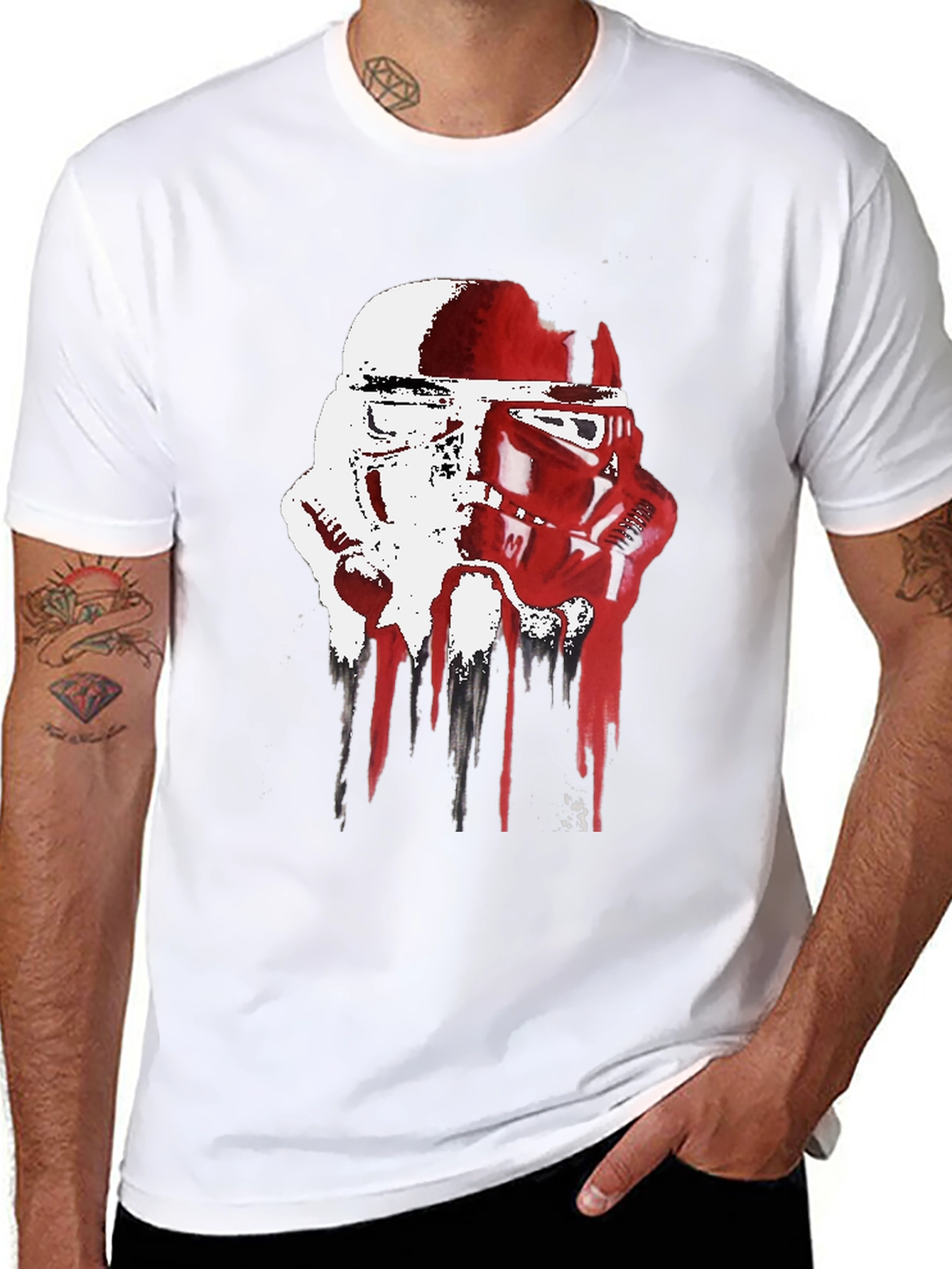 Stormtrooper Helmet Drip Graphic T-Shirt