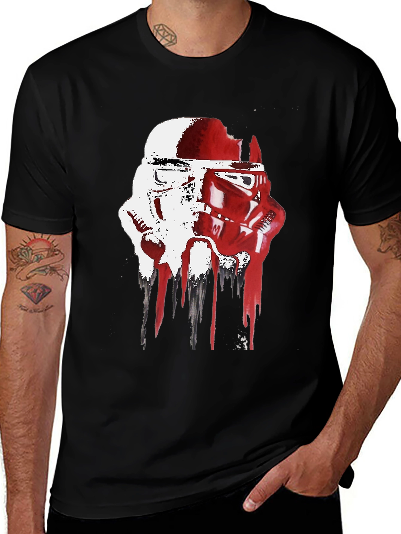 Stormtrooper Helmet Drip Graphic T-Shirt