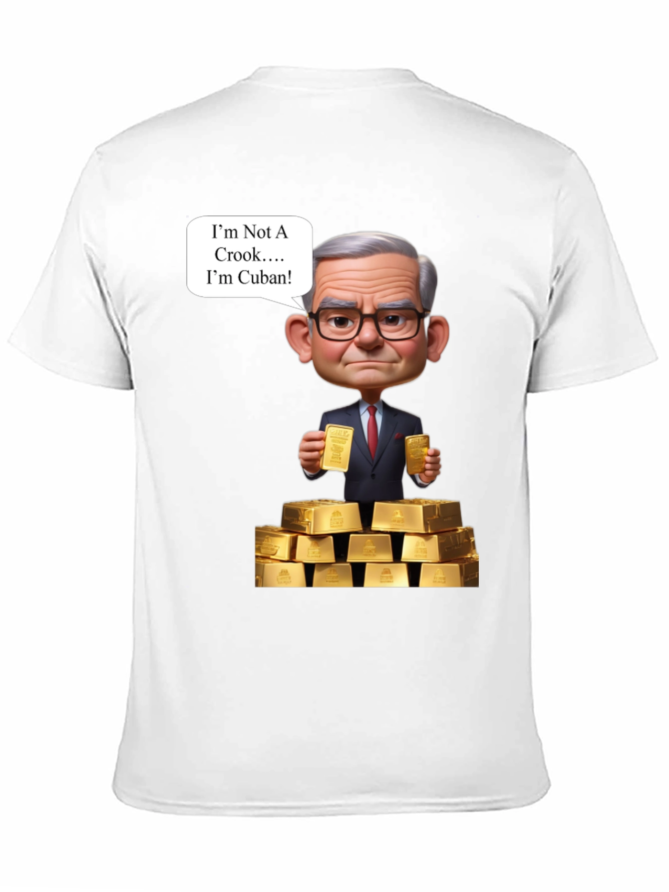 Funny Cuban T-Shirt - Im Not A Crook Gold
