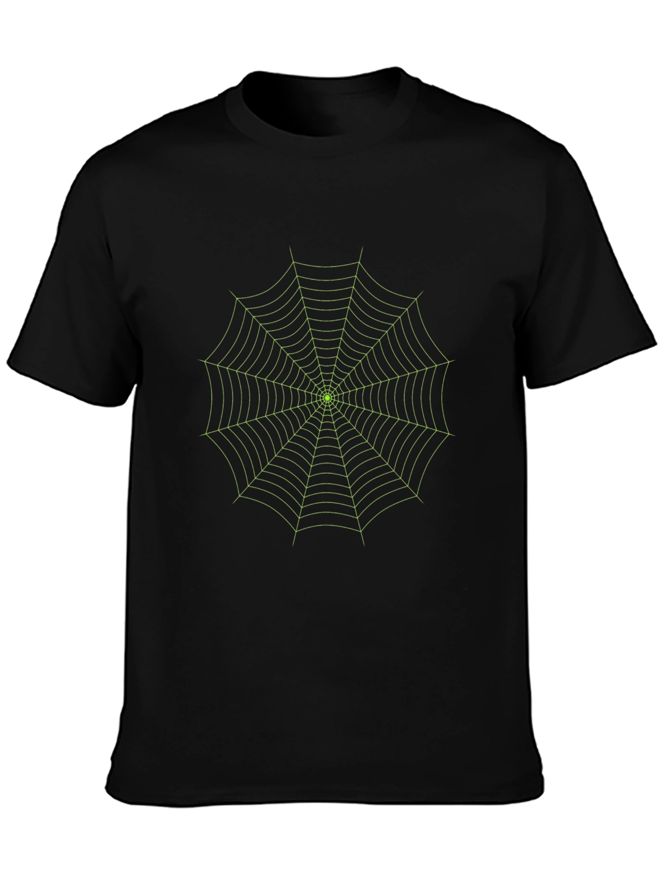 Glow Spider Web Tee - Black Cotton Graphic T-Shirt