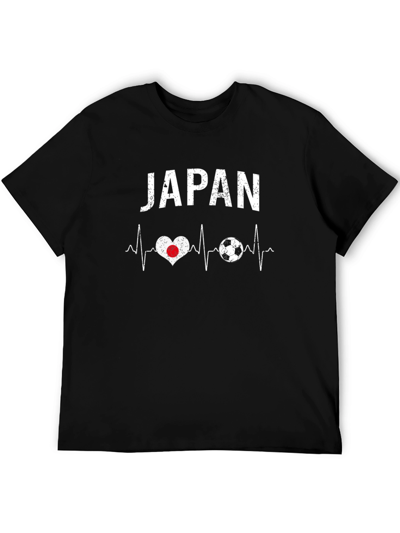 Japan Soccer Heartbeat T-Shirt - Black