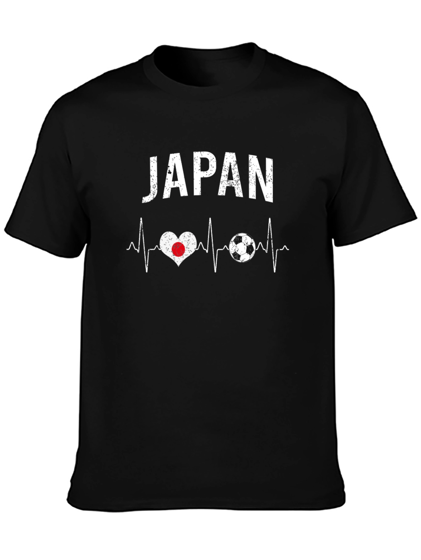 Japan Soccer Heartbeat T-Shirt - Black