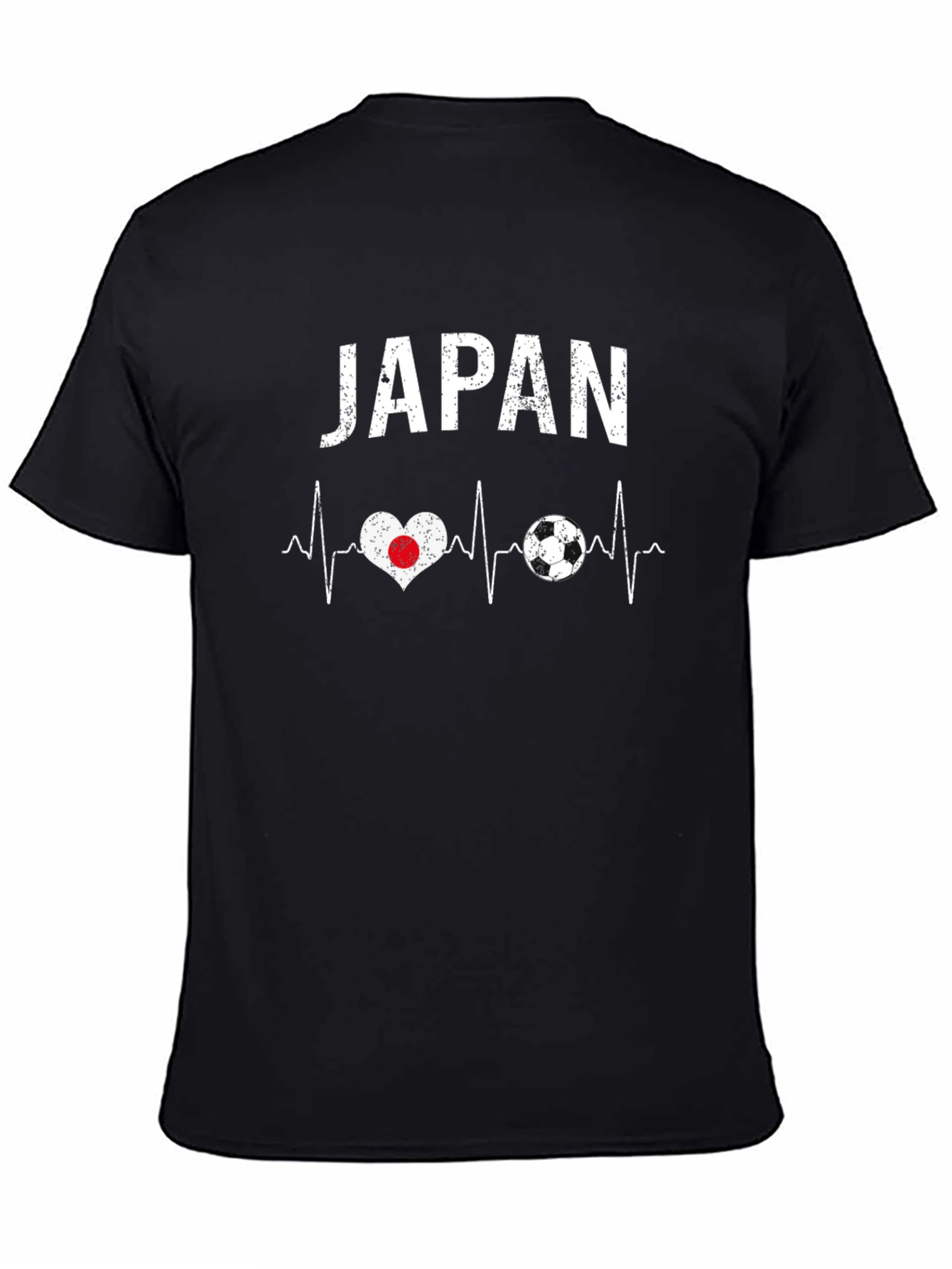 Japan Soccer Heartbeat T-Shirt - Black