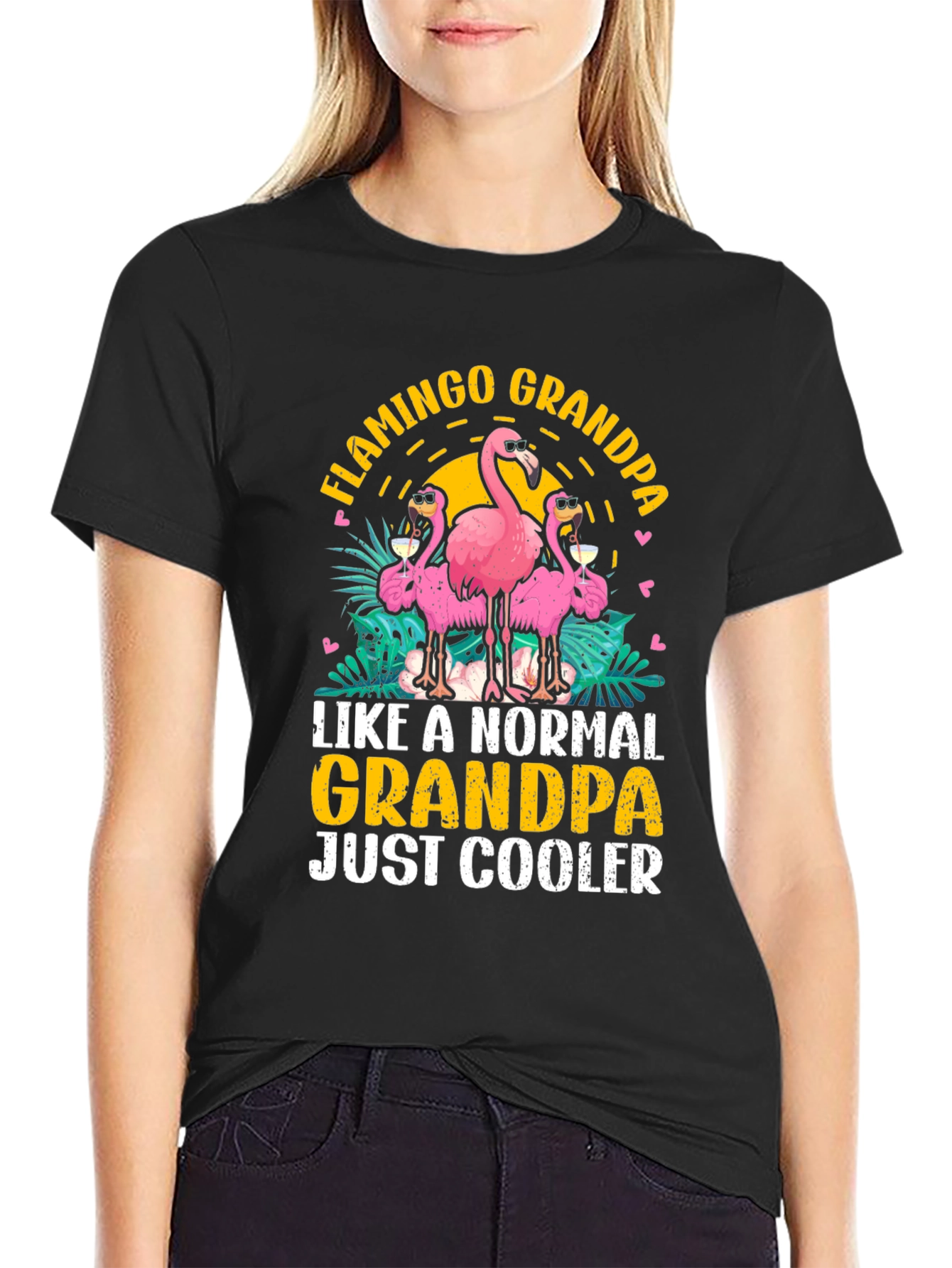 Flamingo Grandpa T-Shirt - Coolest Grandpa Ever!
