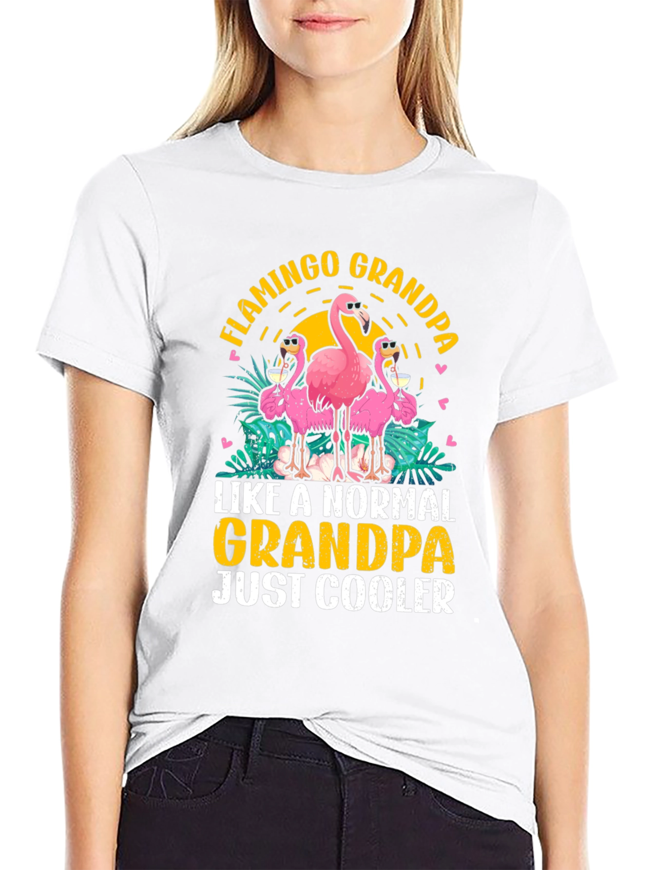 Flamingo Grandpa T-Shirt - Coolest Grandpa Ever!