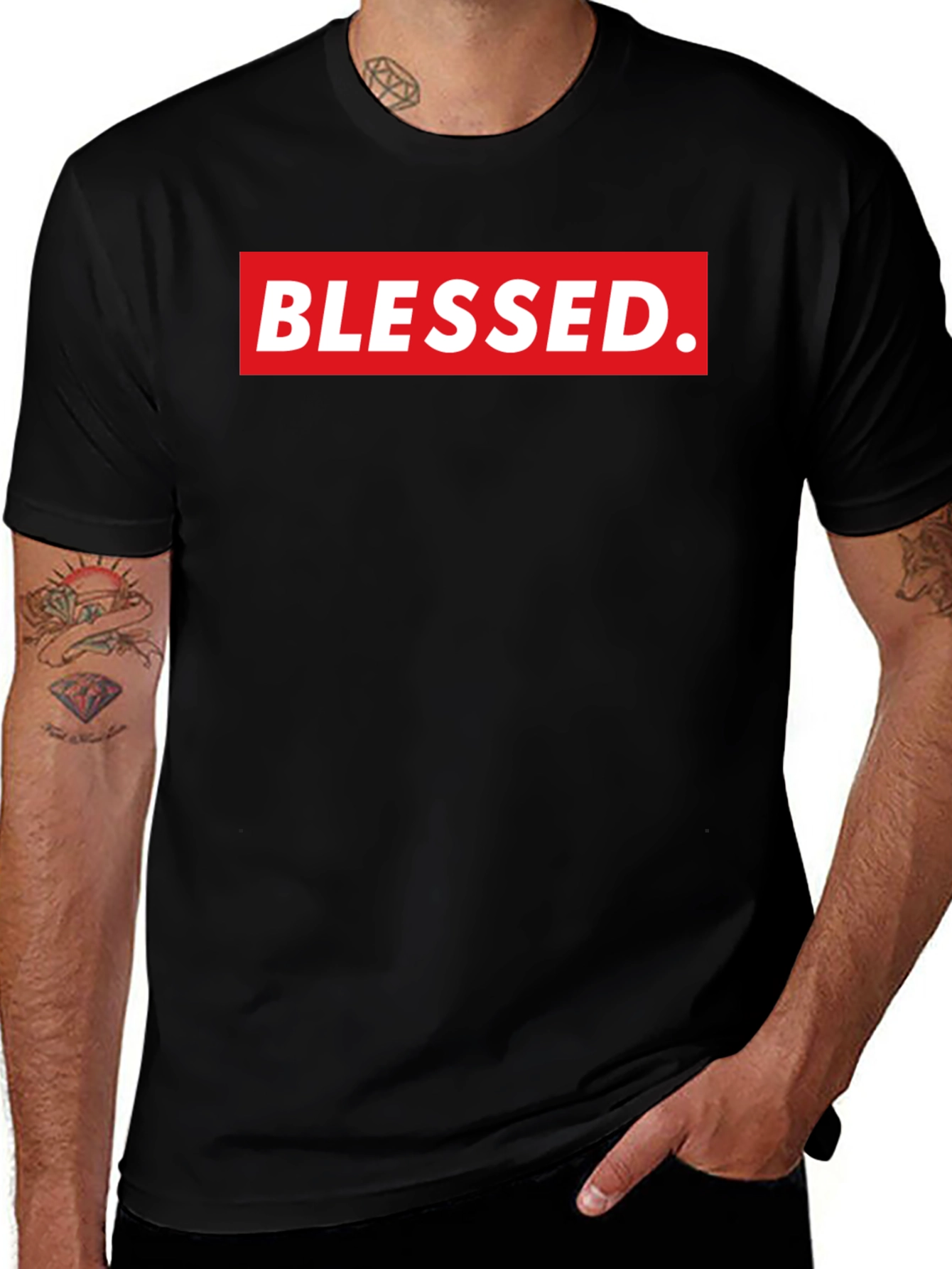 Blessed Graphic T-Shirt - Black Cotton Blend