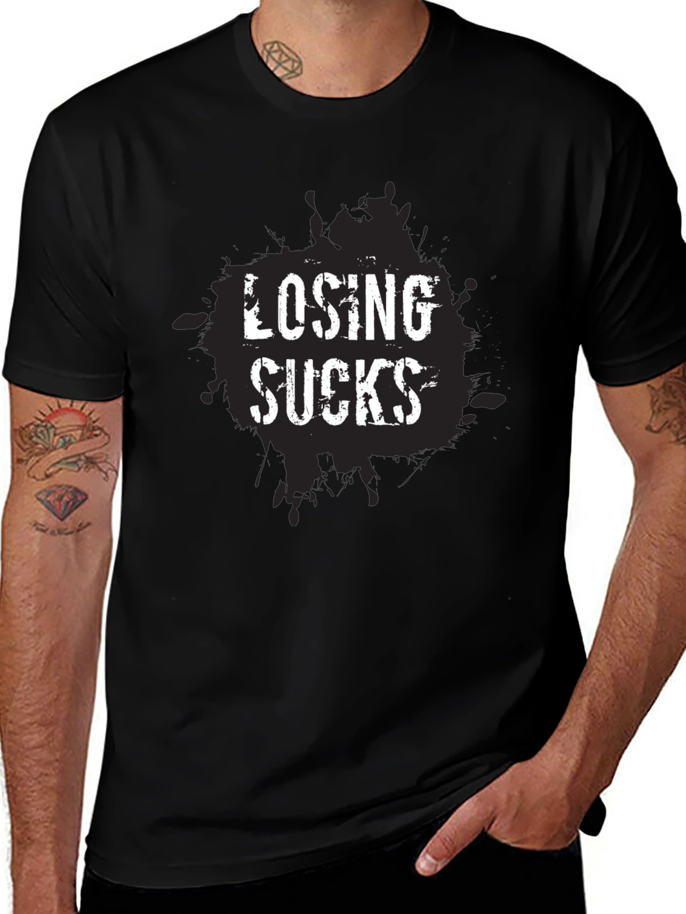 Losing Sucks Black T-Shirt