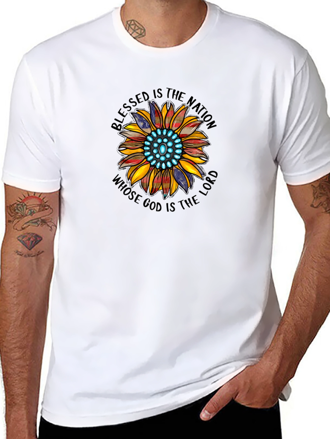 Blessed Nation Sunflower Graphic T-Shirt