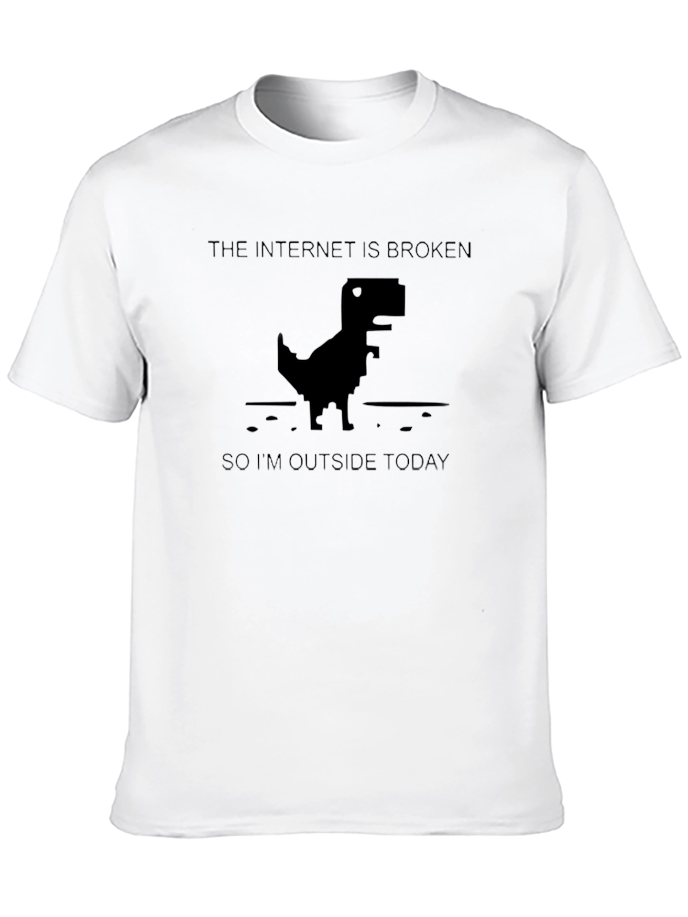 Internet Broken Dinosaur Black Graphic T-Shirt