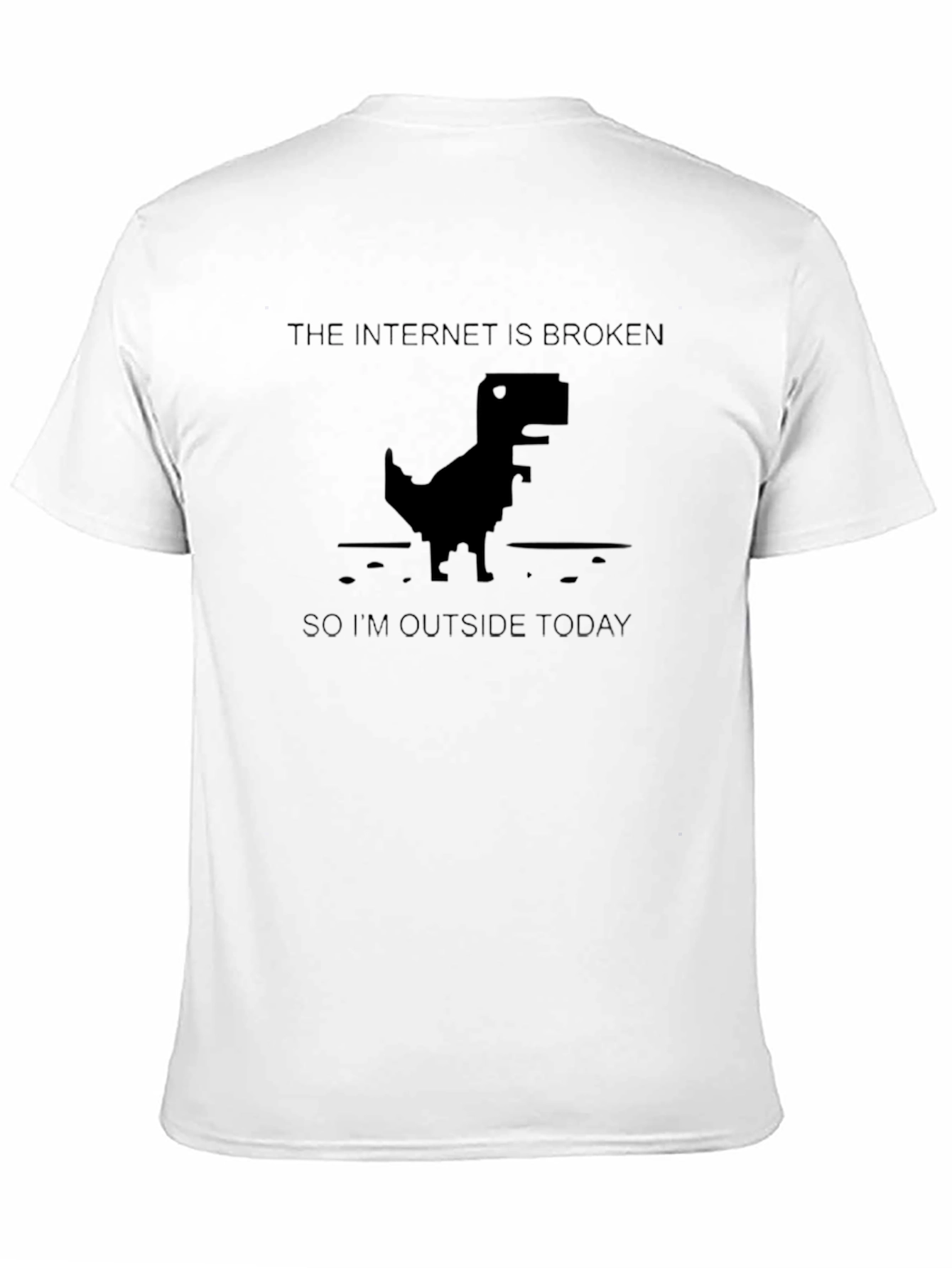 Internet Broken Dinosaur Black Graphic T-Shirt